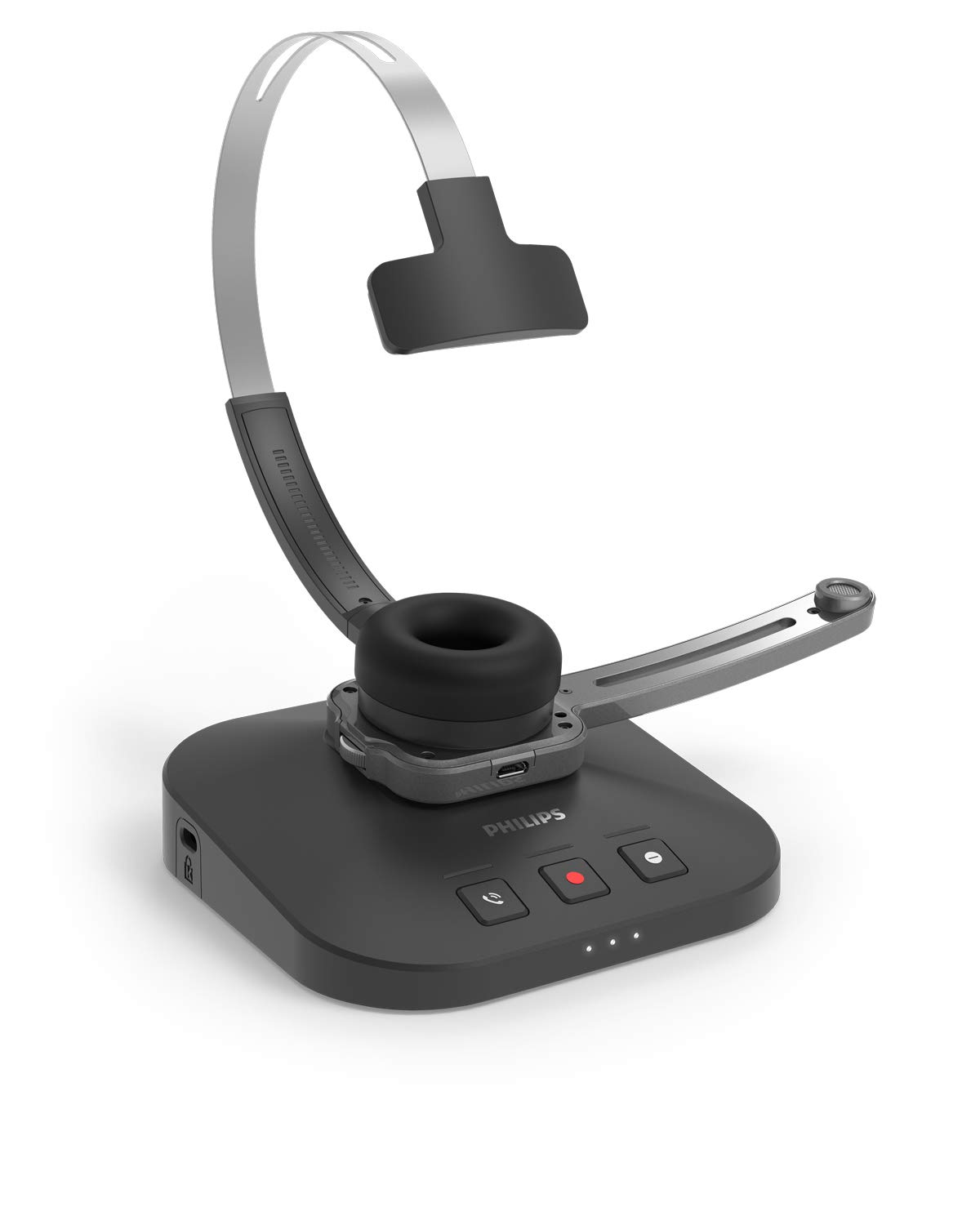 PHILIPS PSM6800/00 SpeechOne Wireless Dictation Headset with Docking Station, Status Light & Remote Control - Includes SpeechExec Pro Dictate Software for Medical, Legal & Office Transcription