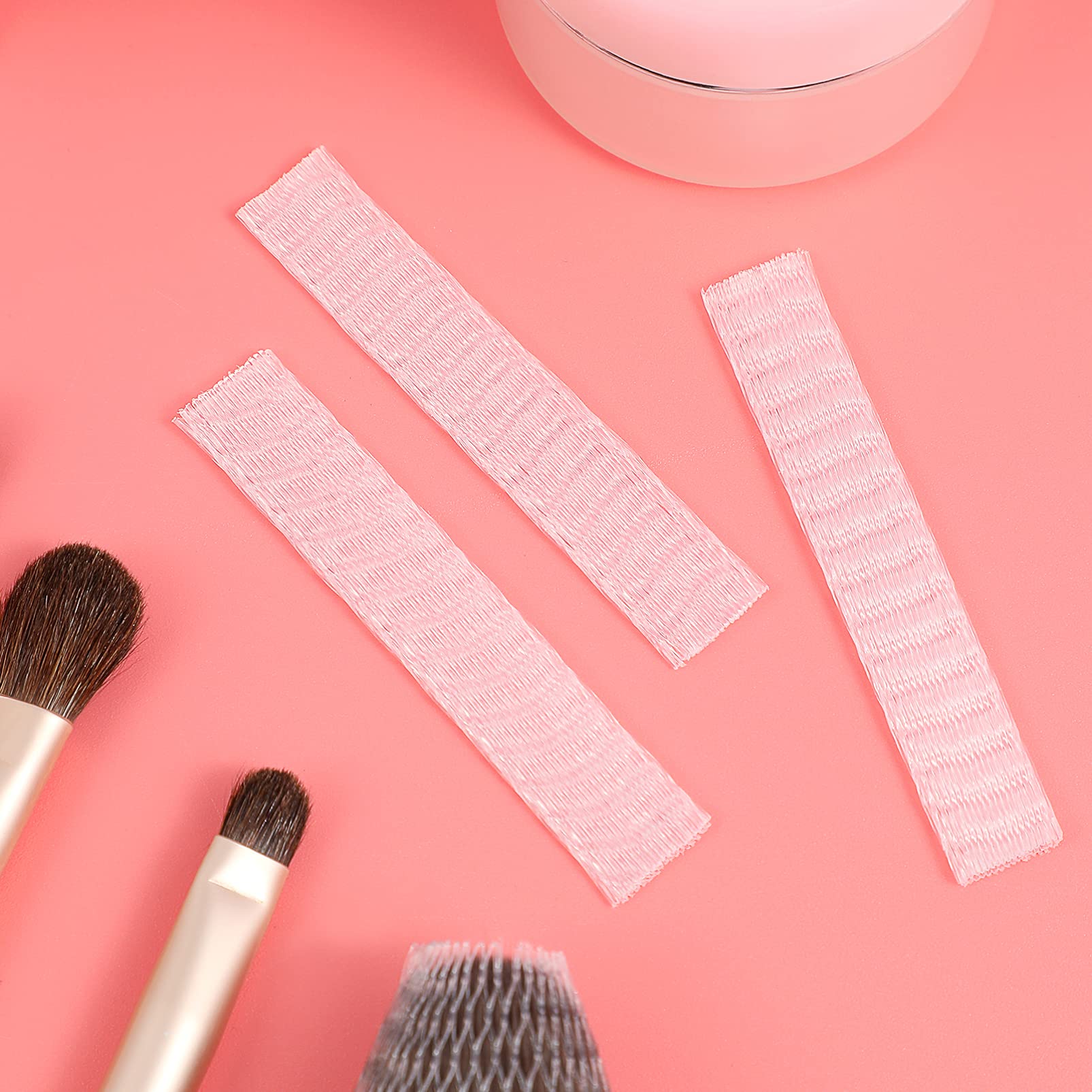 EXCLUZO 100pcs Reusable Expandable Mesh Makeup Brush Organizer - Breathable Cosmetic Brush Protector Storage Bag for Travel & Home Vanity Organization