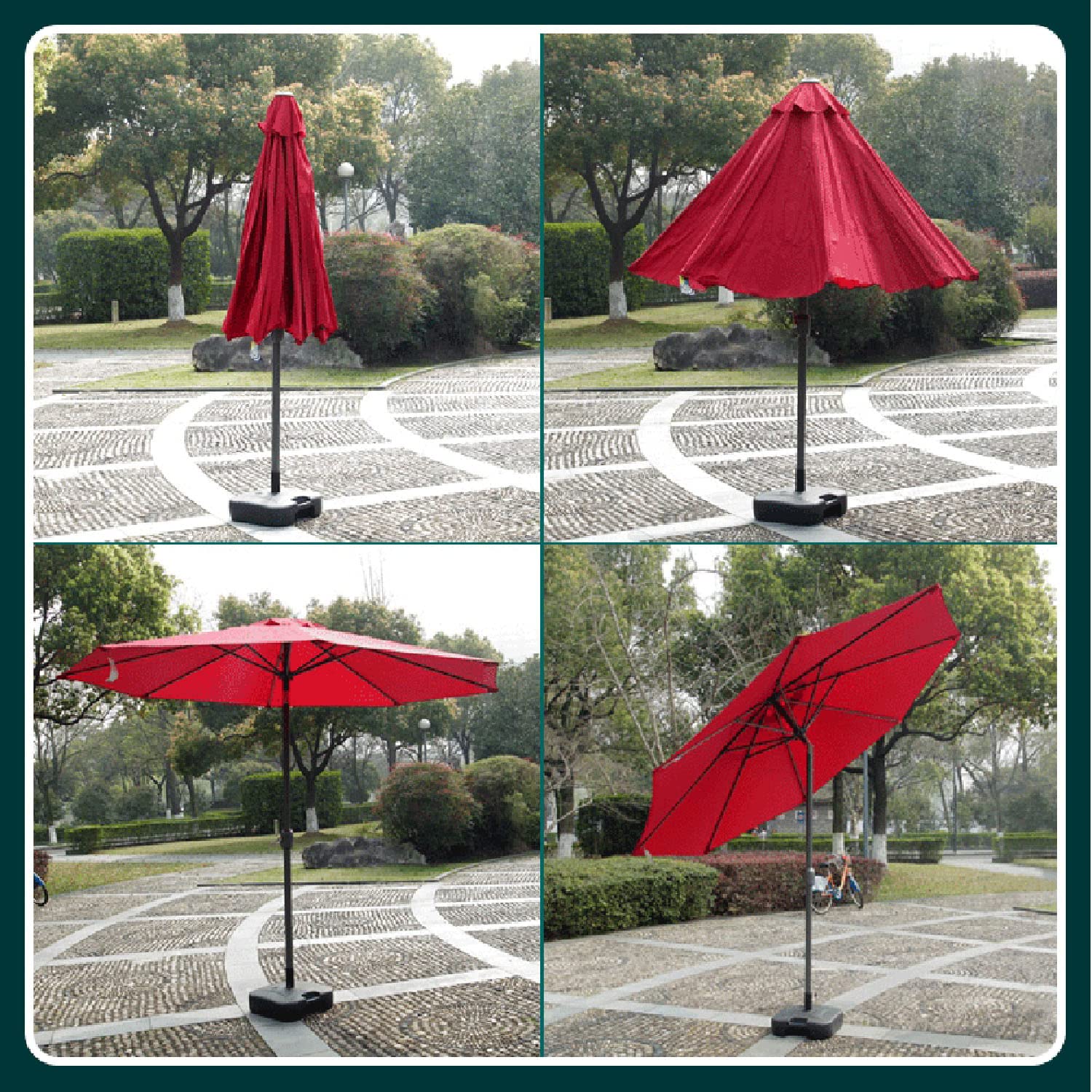 2.7m Round Outdoor Patio Umbrella with 8 Ribs, Windproof Garden Parasol - Tilt & Crank Function for Poolside, Backyard, and Beach Use (Base Not Included)