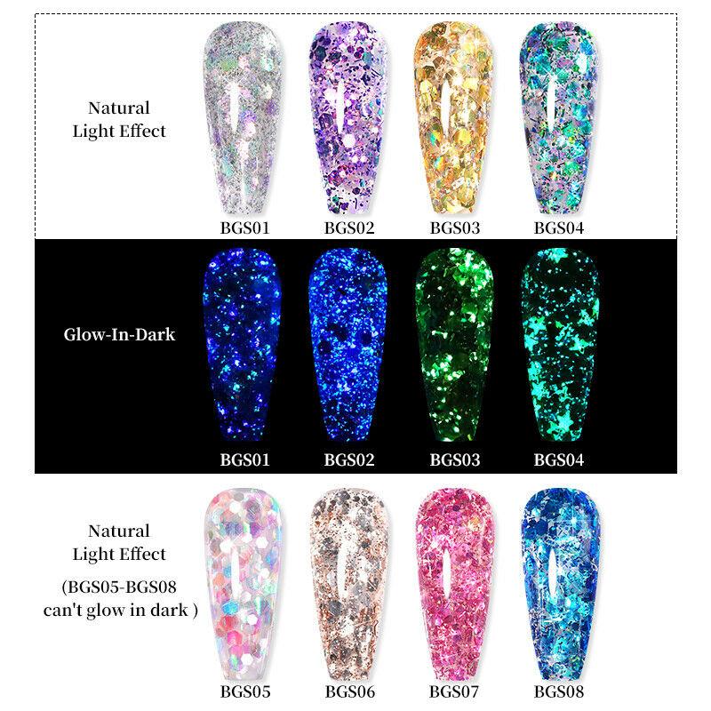 Born Pretty Glitter Sequins Gel - Long Lasting Nail Art Glue for DIY Manicure, Party & Special Occasion Nails