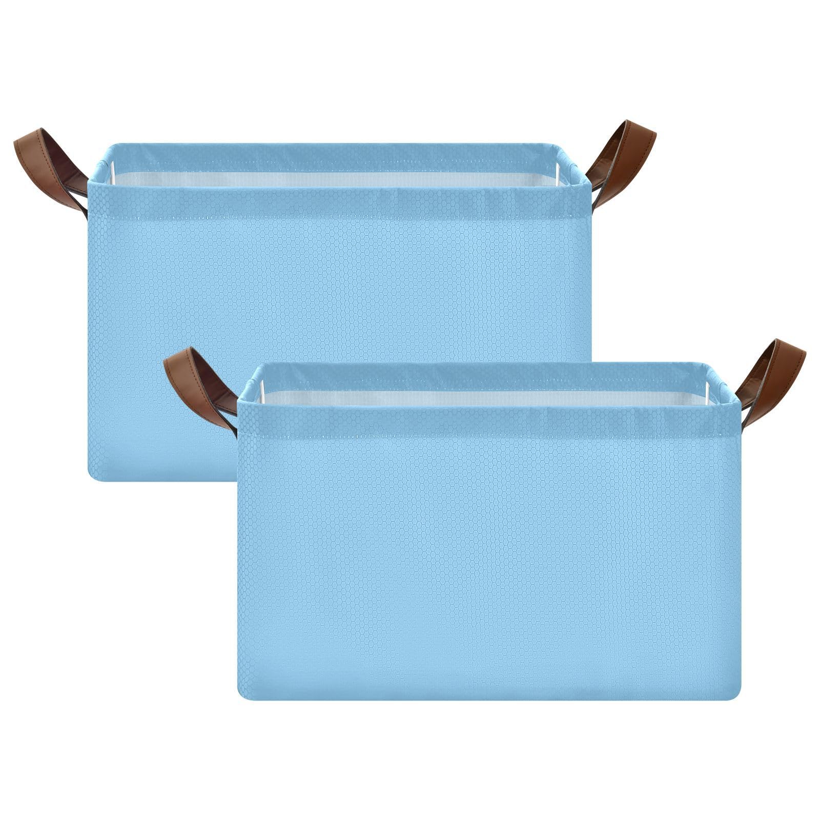 GAIGEO Light Sky Blue Foldable Storage Basket - 43x29x25.5cm Closet Organizer for Clothes, Toys & Home Organization | Perfect for Bedroom, Nursery & Laundry Room Storage Solutions
