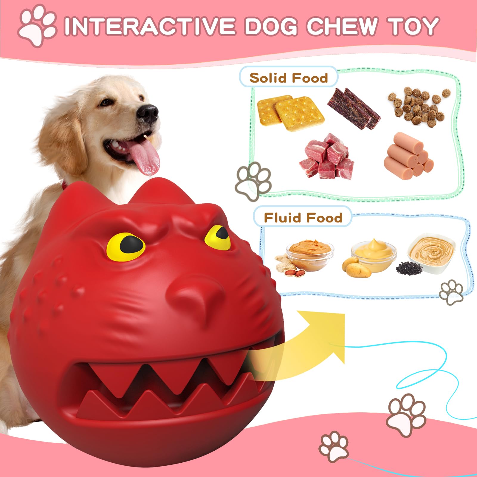 Durable Indestructible Dog Chew Toys for Aggressive Chewers - Tough Squeaky Interactive Toys for Large & Medium Breed Dogs (Red) - Perfect for Playtime, Training & Anxiety Relief