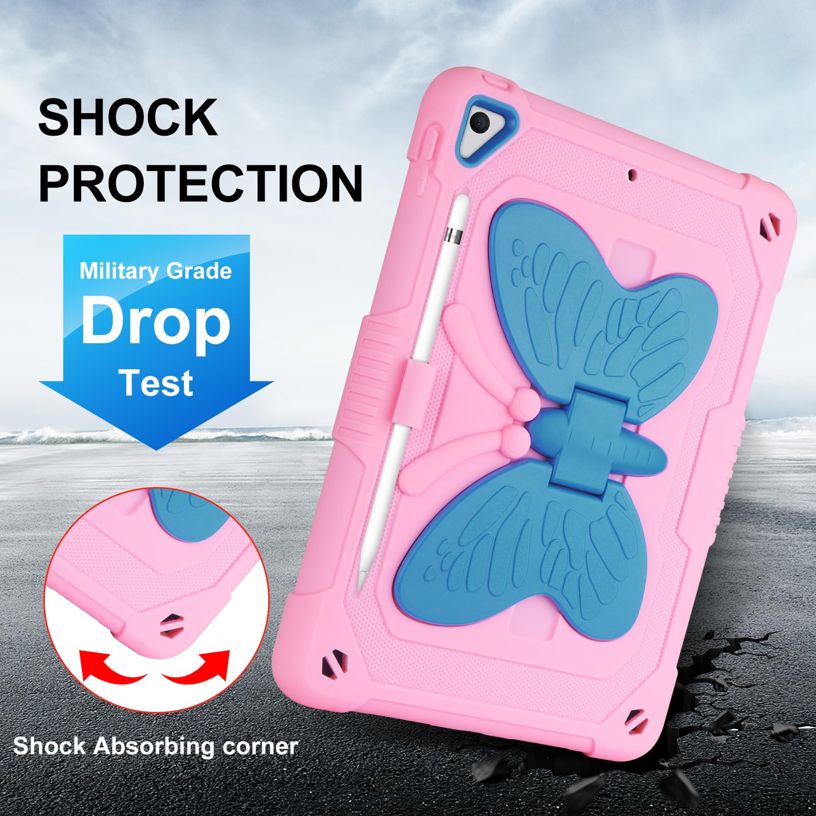VOFUOE iPad 6th/5th Generation Case with Screen Protector - Compatible with iPad 9.7