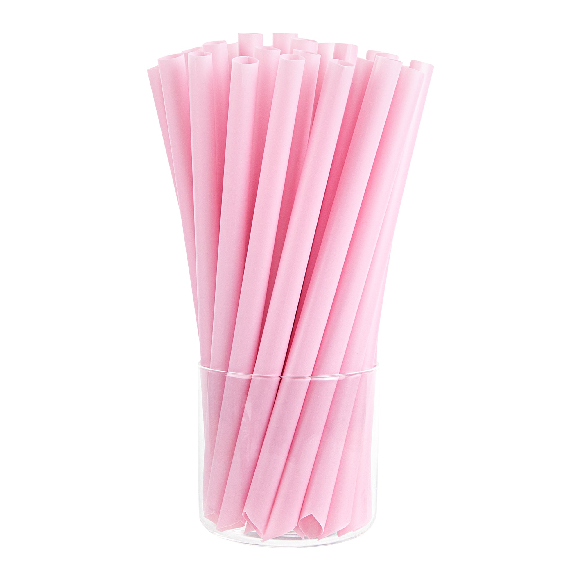 Eco-Friendly Extra Wide Pink PLA Plastic Boba Straws - Compostable, Pointed Tip, 9mm (100 Count) | Perfect for Bubble Tea, Smoothies, and Cold Drinks