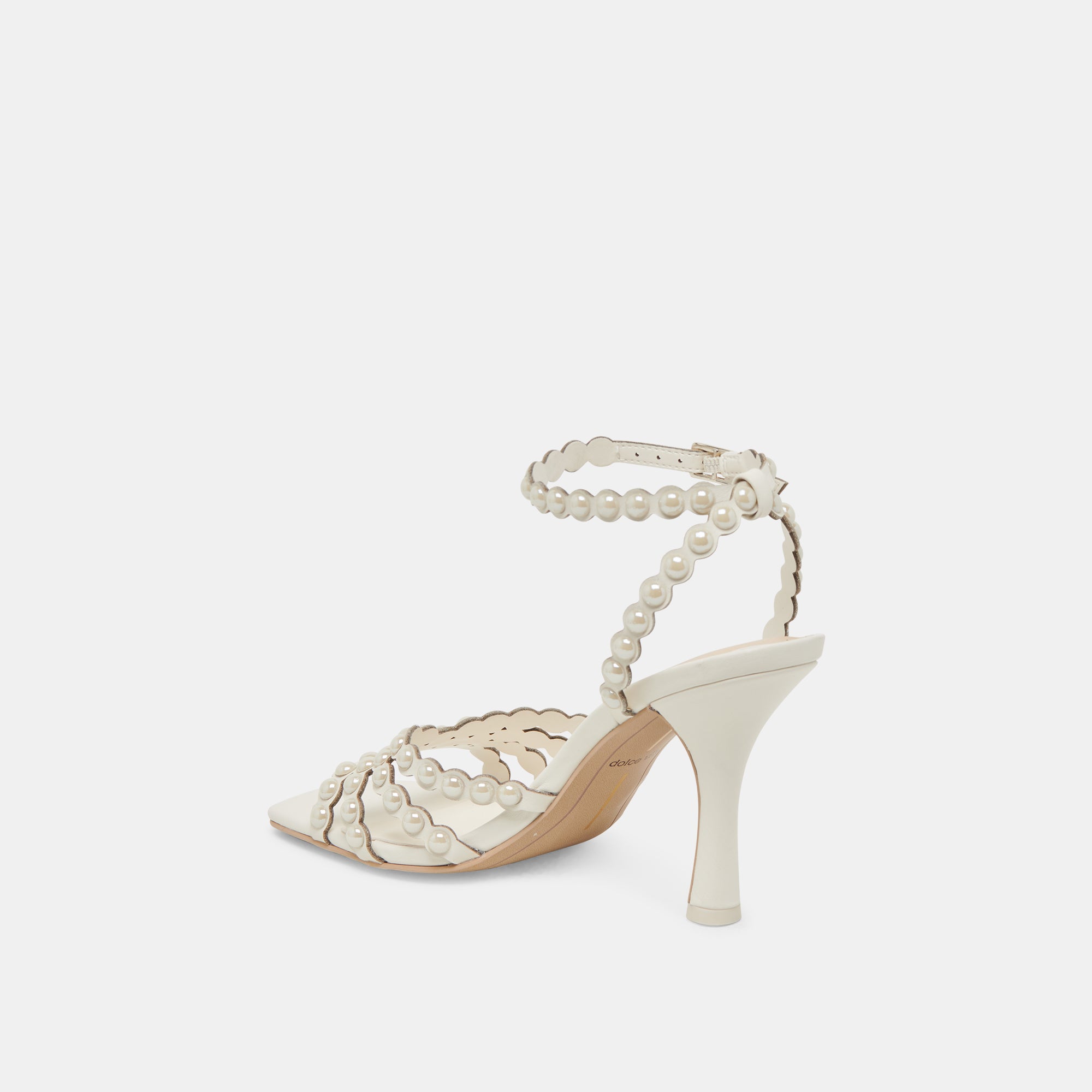HELLEN PEARL White Leather Heels for Women - Elegant High Heel Dress Shoes for Parties, Weddings & Special Occasions