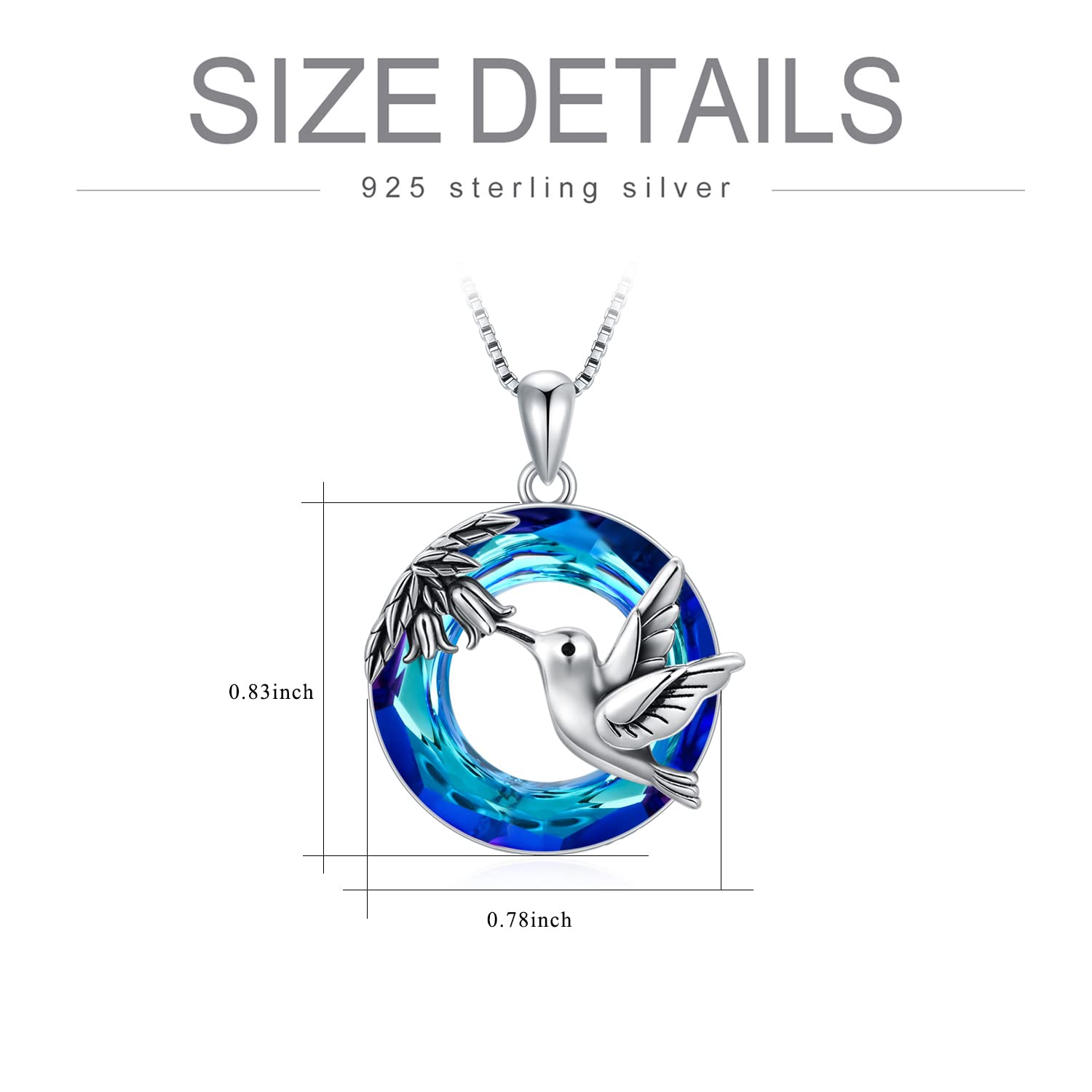 SIMONLY 925 Sterling Silver Hummingbird/Phoenix Pendant Necklace - Elegant Valentine's Day & Birthday Gift for Women & Girls | Perfect for Romantic Dates, Anniversaries & Special Occasions