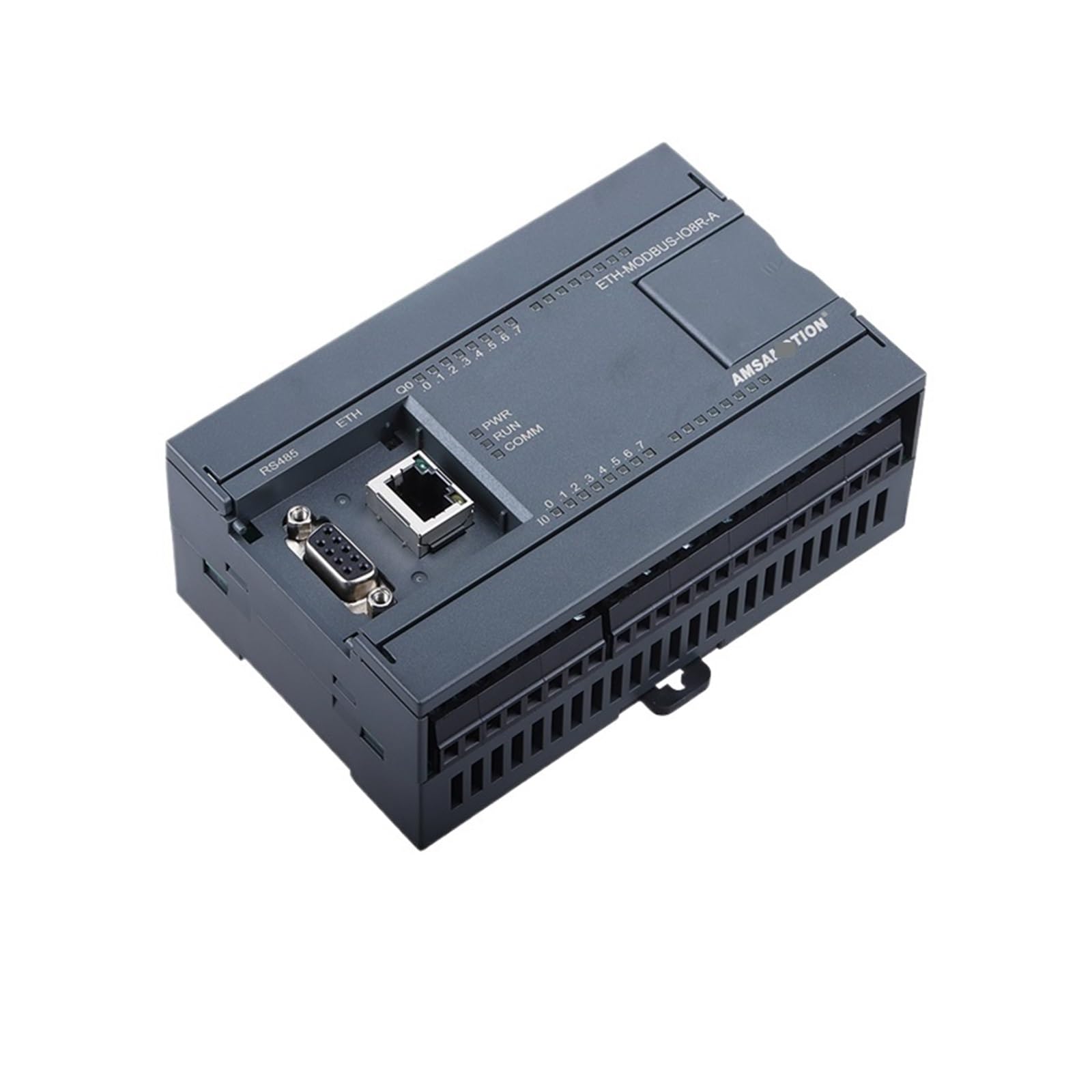 Industrial Ethernet Converter Module - ETH-MODBUS-IO8R-A with RS485 & MODBUS RTU/S7 TCP Protocol, 8 Input 8 Output Relay Control for PLC Automation, Smart Factory & IoT Applications (Model: ETH-MODBUS-IO16T)