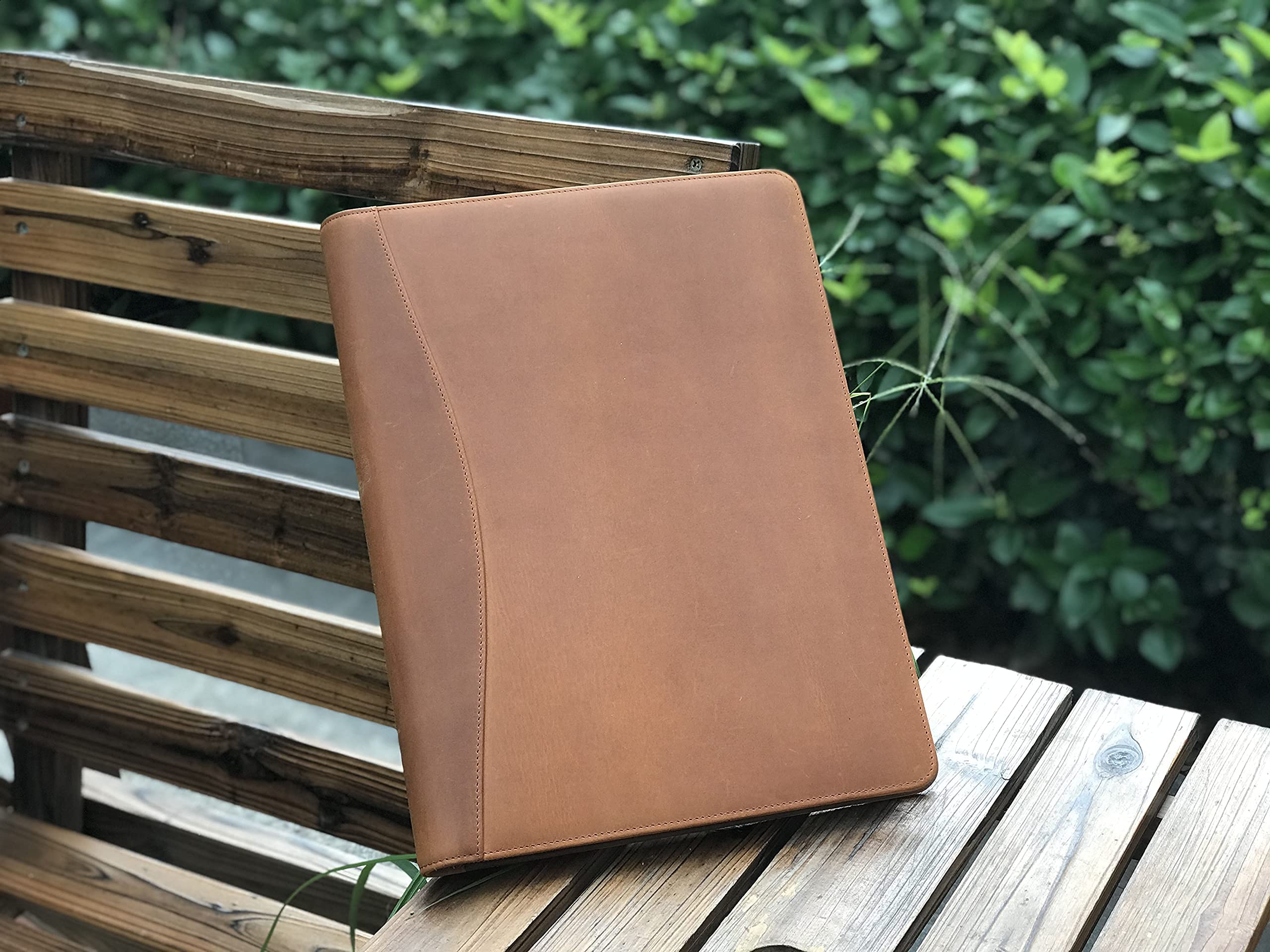 Genuine Leather Clipboard Folder - Professional A4 Letter Size Portfolio for Legal Pad, Writing Pad & Notepad - Perfect Office Organizer for Men & Women (Tan) - Ideal for Meetings, Presentations & Daily Office Use