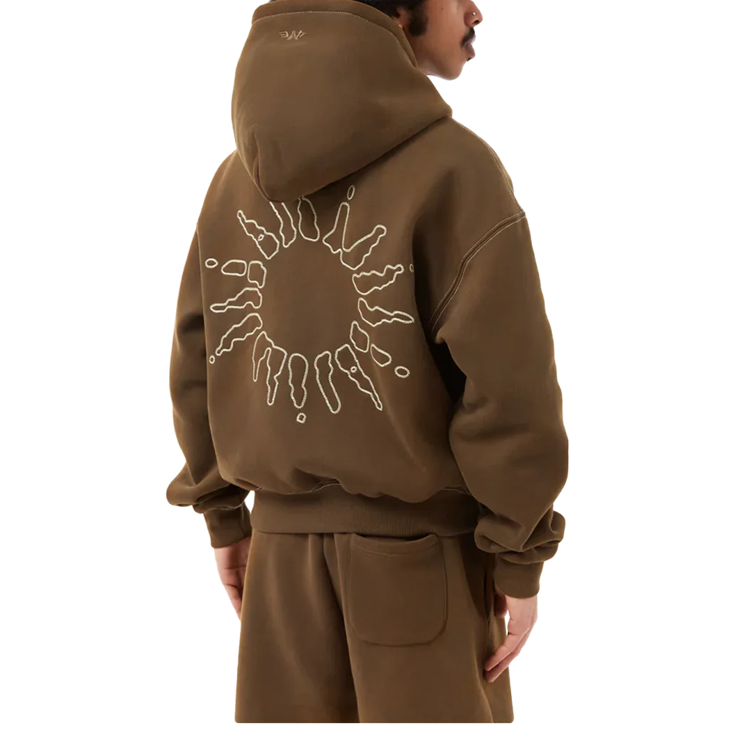 Premium Brown Signature Zip Hoodie for Men & Women - Cozy Fleece Pullover for Casual Wear, Gym, and Outdoor Activities