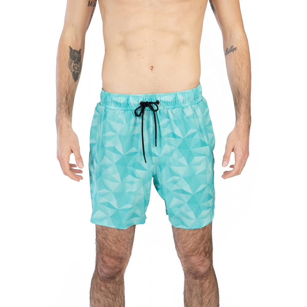 **Spyder Men's Quick-Dry Stretch 7-inch Swim Trunks with UPF 50+ Sun Protection, Pockets & Mesh Liner – Gym Shorts for Swimming, Beach, and Workout**