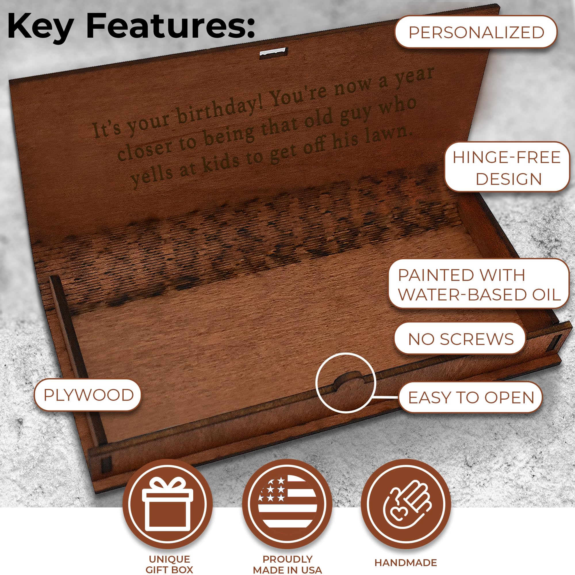 Personalized Engraved Wooden Gift Box for Wedding, Birthday, Anniversary & Graduation - Custom Cash Holder for Money Gifts - Perfect for Christmas, Special Occasions & Keepsake Storage