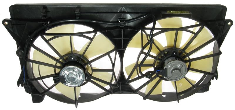 TRQ Radiator Dual Cooling Fan Assembly Compatible with 2000-2005 Toyota Celica MR2 Spyder - Replacement Part TO3115142 - Perfect for High-Performance Cooling & Engine Protection