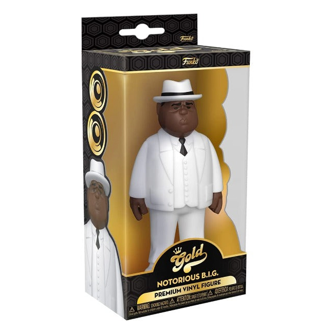 Notorious B.I.G. in White Suit Gold Funko Pop! Vinyl Figure - Exclusive Collectible for Hip-Hop Fans & Music Memorabilia Enthusiasts - Perfect for Display, Gifts & Pop Culture Decor
