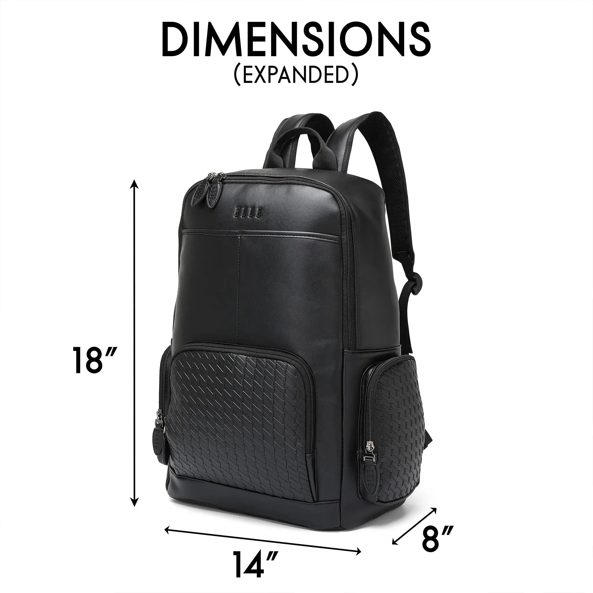 Leisure Luxe 27L Vegan Leather Backpack - Stylish & Eco-Friendly Laptop Bag for Work, Travel & College - Water-Resistant & Spacious