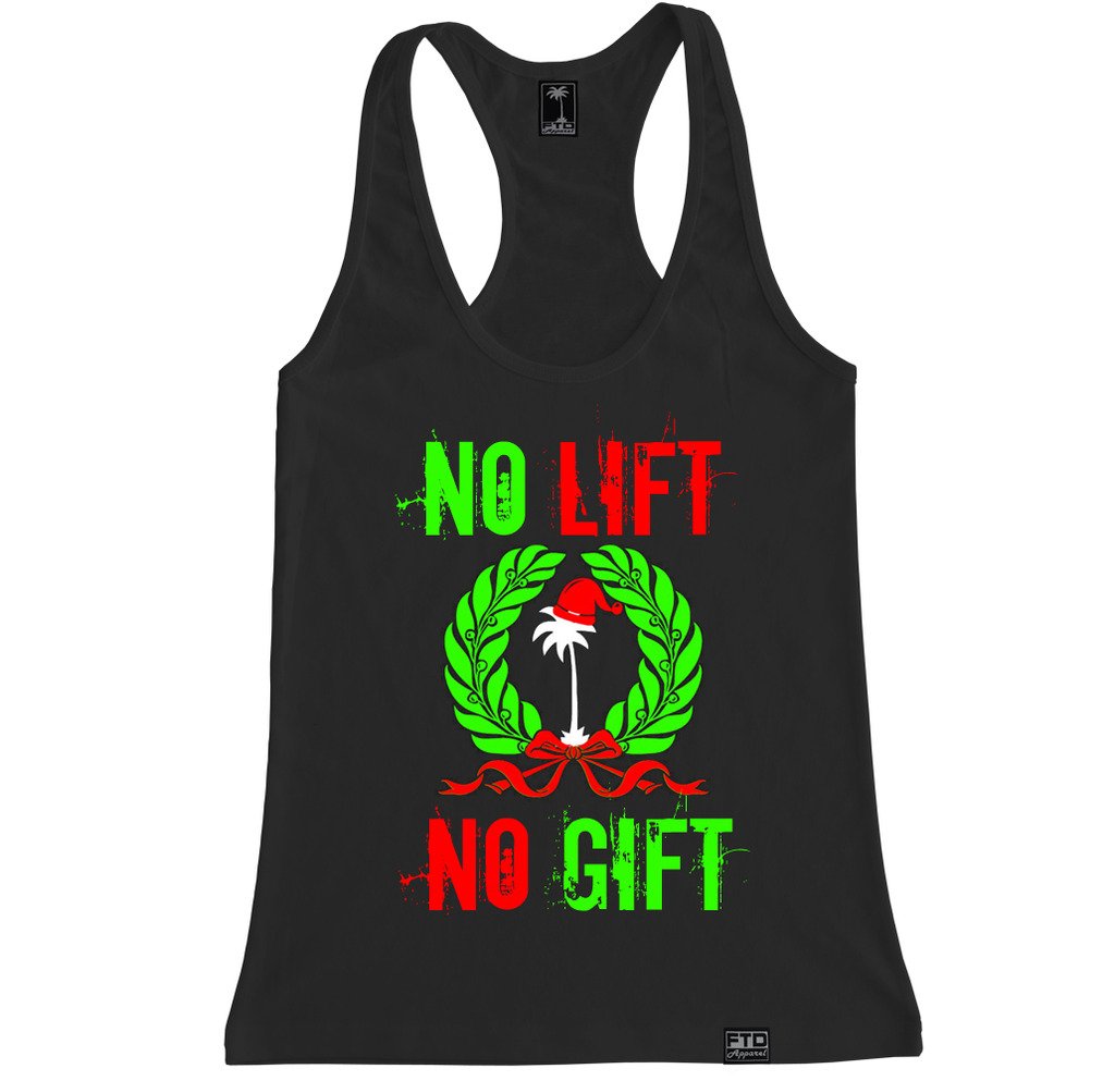 FTD Apparel Women's No Lift No Gift Racerback Tank Top - Seamless Workout Shirt for Yoga, Running & Gym | Breathable & Comfortable Activewear