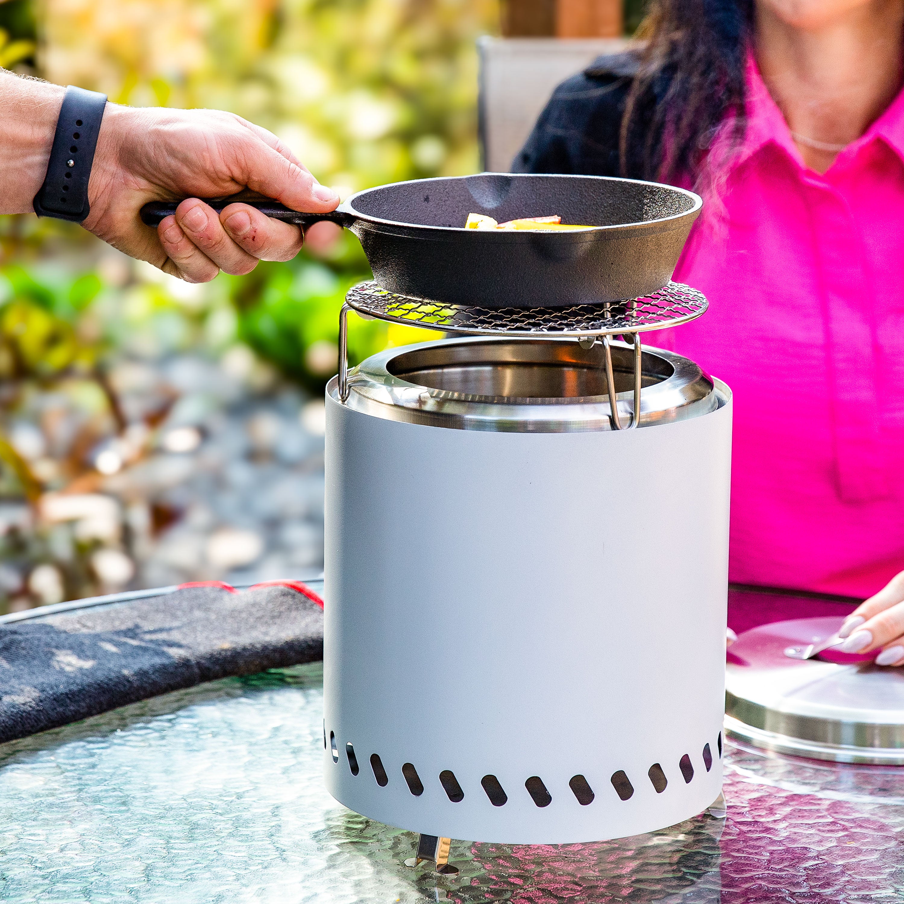 Sunnydaze 3-Piece Stainless Steel Smokeless Fire Pit Accessory Kit - Outdoor Camping, Backyard, Patio, and Garden Fire Pit Tools Set