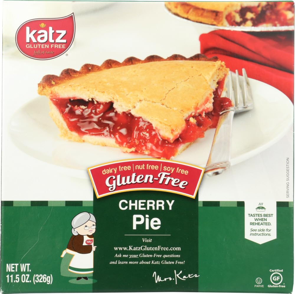 Katz Gluten Free Personal Size Cherry Pie - Dairy Free, Nut Free, Soy Free, Kosher Certified (6 Pack, 11.5 oz Each) | Perfect for School Lunches, Picnics & Allergy-Friendly Desserts
