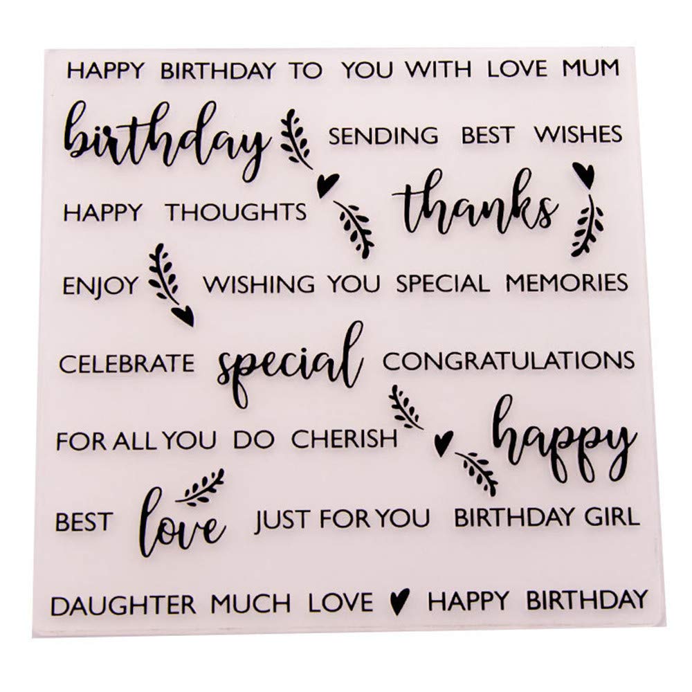 Happy Birthday Plastic Embossing Folders for Scrapbooking, Journaling, DIY Cards & Albums - 12pcs Craft Templates for Paper Crafts, Greeting Cards & Memory Books | Perfect for Birthday Cards, Wedding Invitations & Scrapbook Decorations