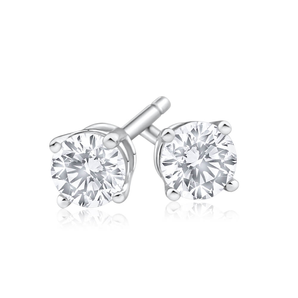 9ct White Gold Diamond Stud Earrings for Women - Elegant 0.25 Carat Round Cut Diamond Earrings | Perfect for Weddings, Anniversaries & Everyday Luxury