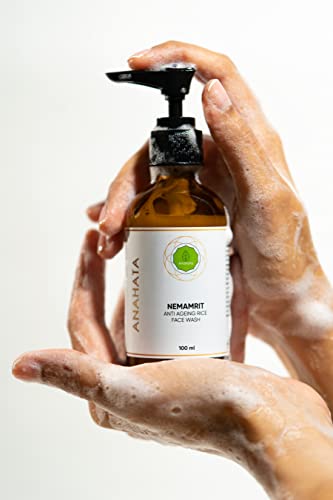 Anahata Nemamrit Exfoliating Rice Face Wash 100ml - Gentle Cleansing & Exfoliating Facial Cleanser with Rice Bran for Smooth Glowing Skin | Natural Skincare for Daily Use & Sensitive Skin Care Routine