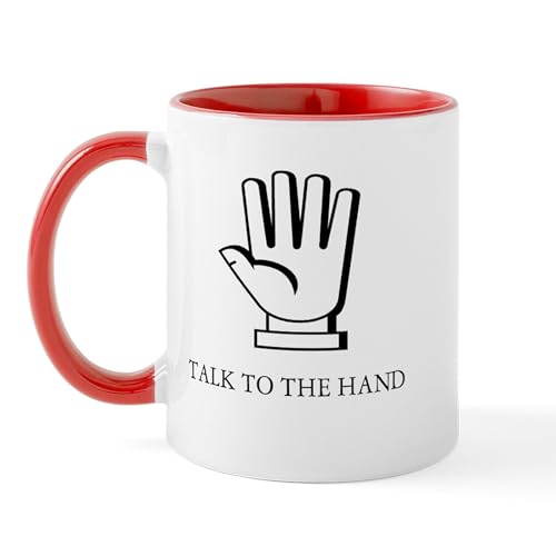 White/Red Inside - Talk To The Hand Mug