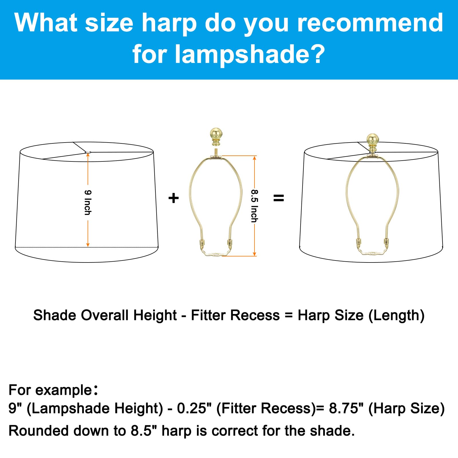 PATIKIL 10 Inch Lamp Harp Kit with Finial - Detachable Lamp Shade Bracket Holder for DIY Table Lamps & Floor Lamps (Chrome Finish) - Perfect for Home Decor, Living Room, Bedroom Lighting Upgrade