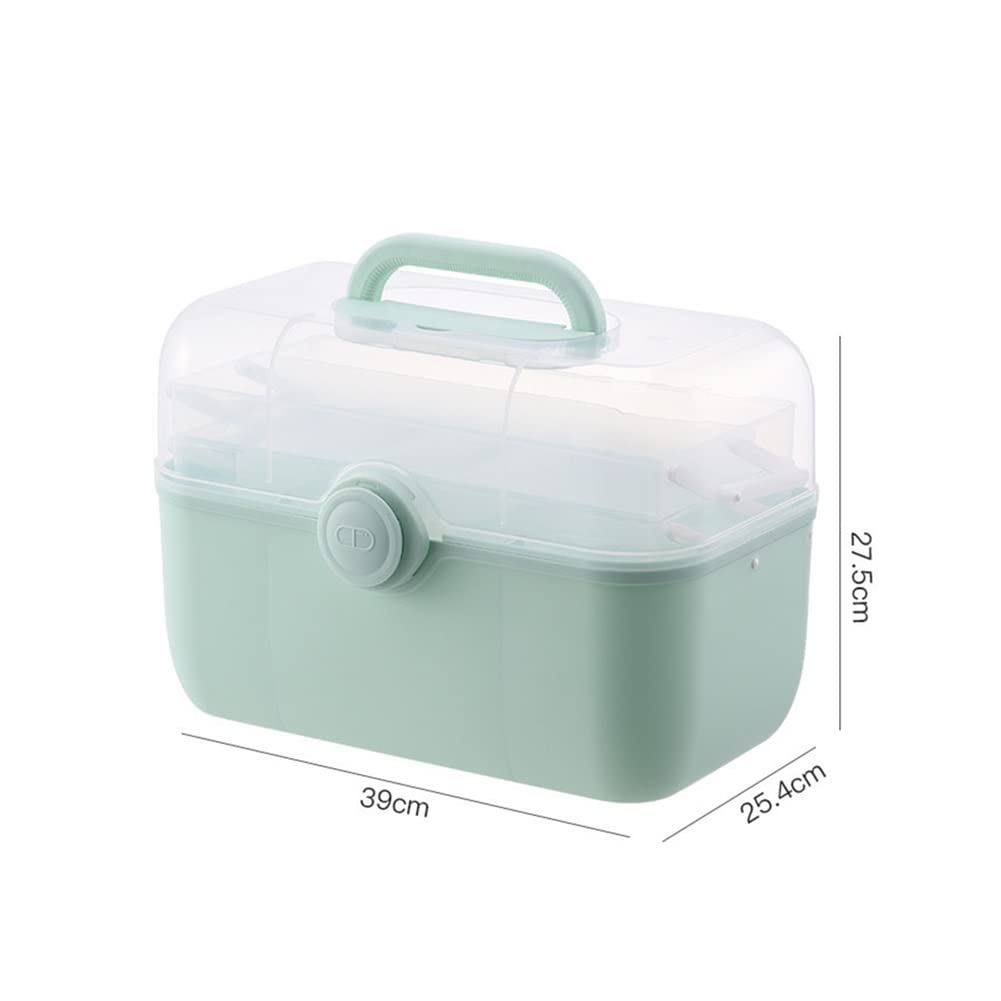 Portable Folding First Aid Kit - High Capacity Medicine Storage Box with Handle for Family Emergency, Travel & Home Use (Blue, Large) | Ideal for Camping, Hiking & Car Safety