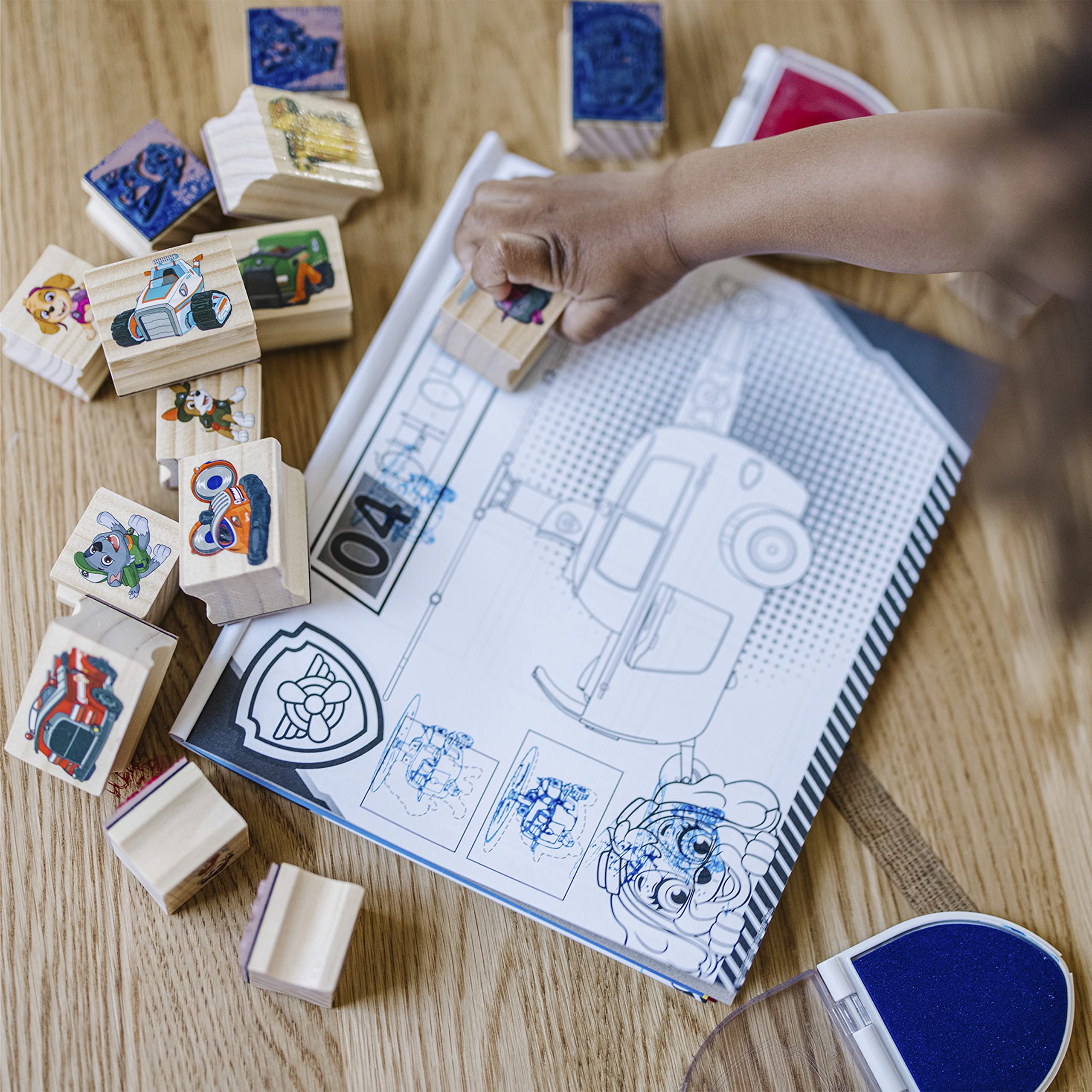 PAW Patrol Wooden Stamps Set with Markers - Kids Art Activity for Creative Play