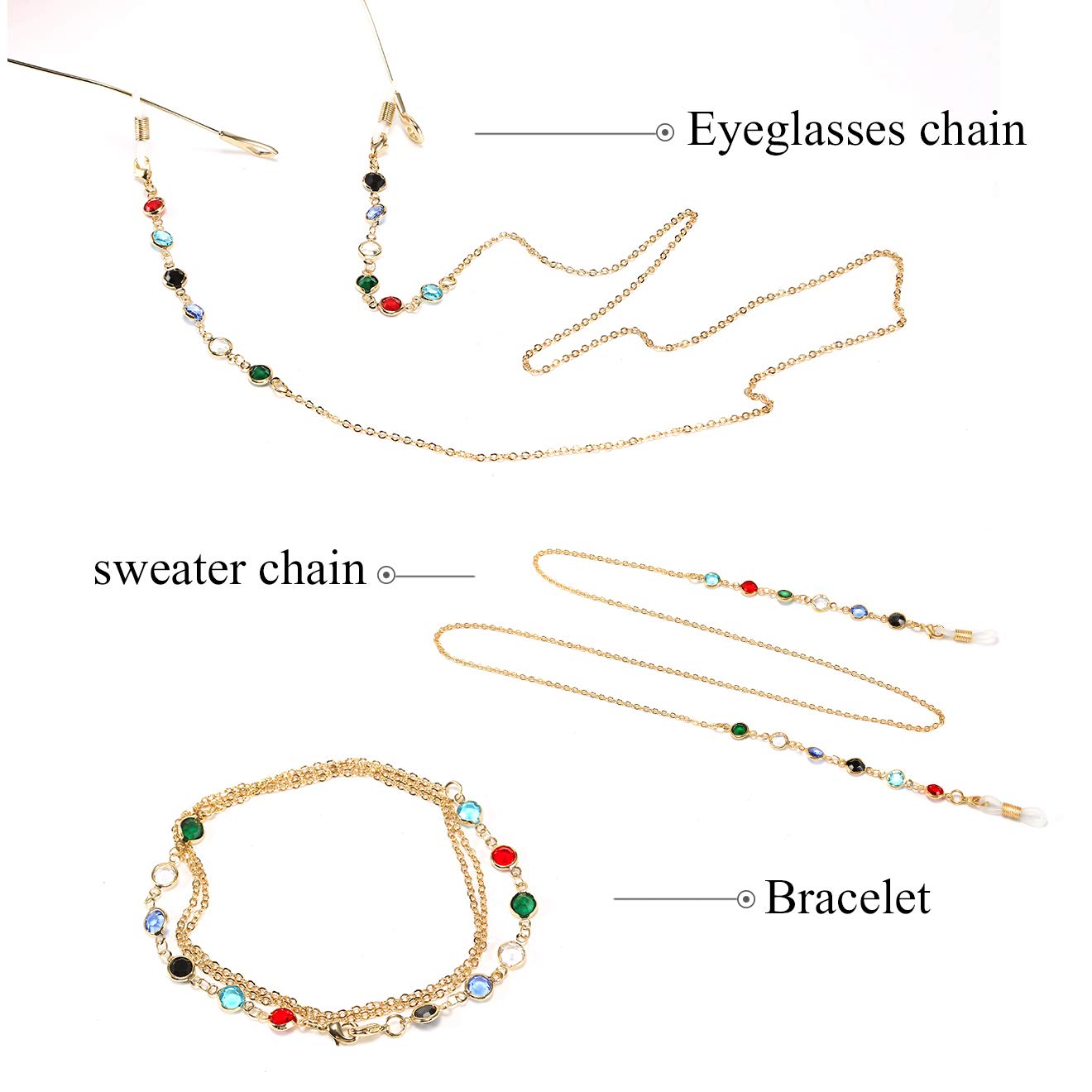 FEISEDY Women's Eyeglass Lanyard - Stylish Reading Glasses Holder for Work & Travel