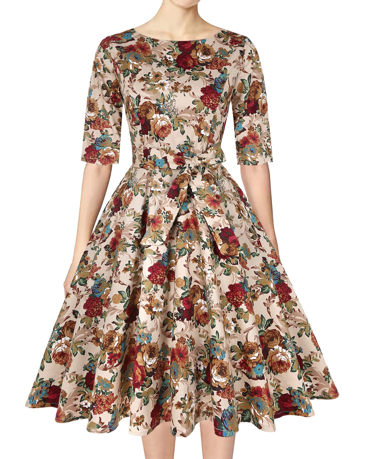 Vintage 1950s Rockabilly Swing Dress for Women - Retro Cocktail Party Prom Dress with Pockets | Perfect for Swing Dancing, Pinup Fashion & 50s Themed Events