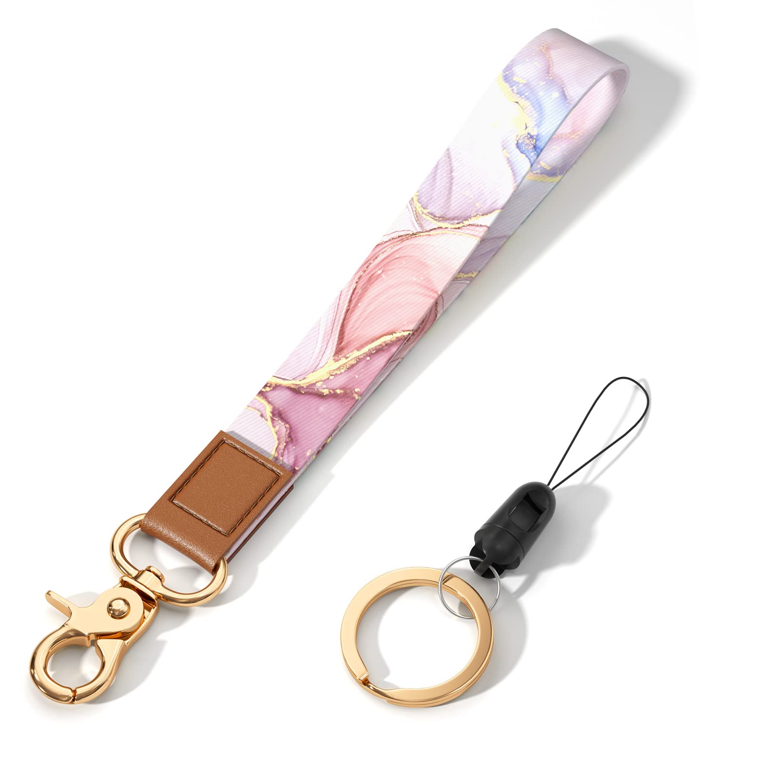 Stylish Wrist Lanyard Keychain for Women & Men - Secure Holder for Car Keys, ID Badges, Cards, Wallet & Phone - Perfect for Work, Travel & Outdoor Activities