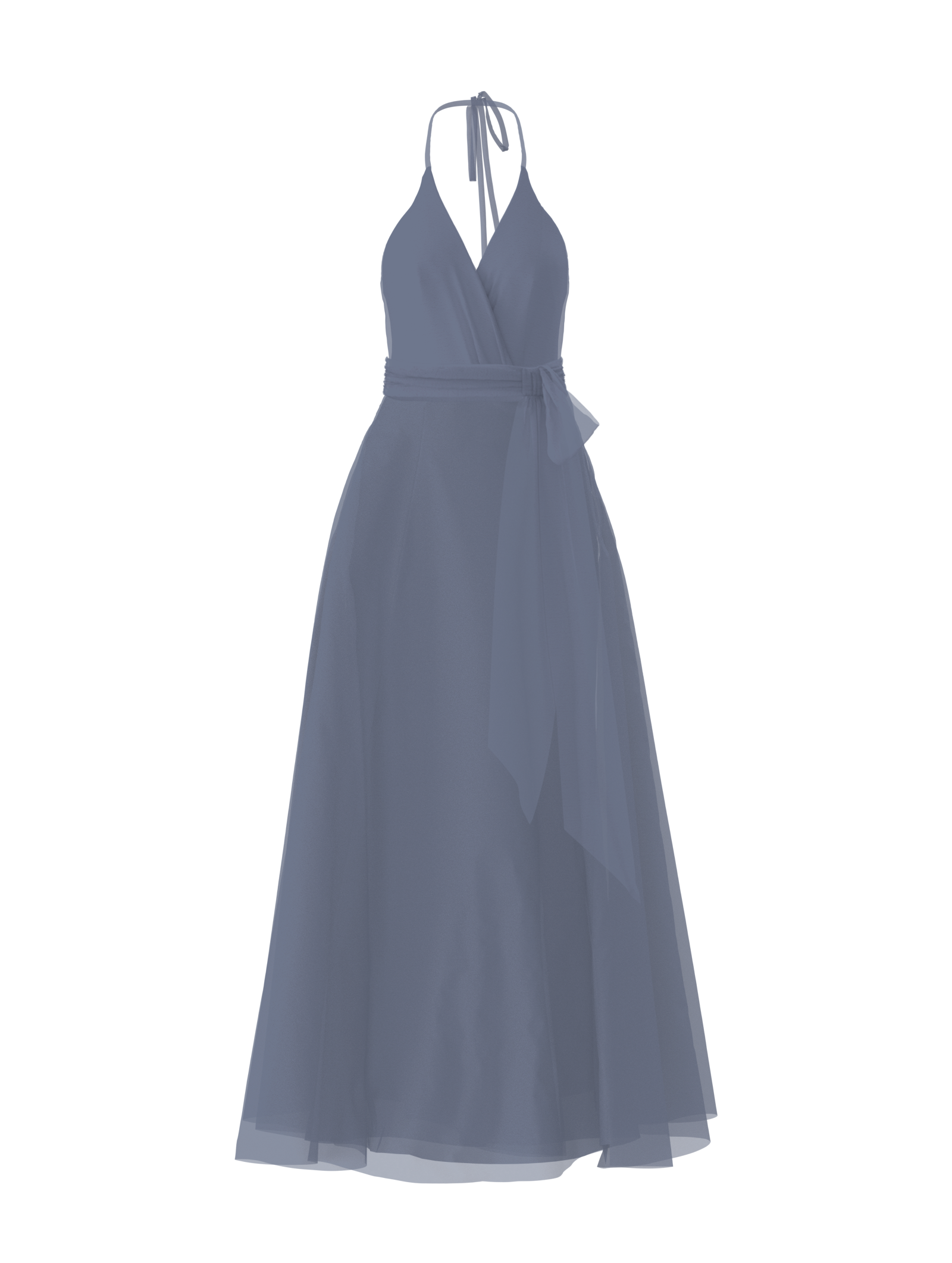 Carmelle Bodice & Cerisa Skirt Set with Sash Belt in Slate - Elegant Women's Fashion for Parties, Weddings & Special Occasions
