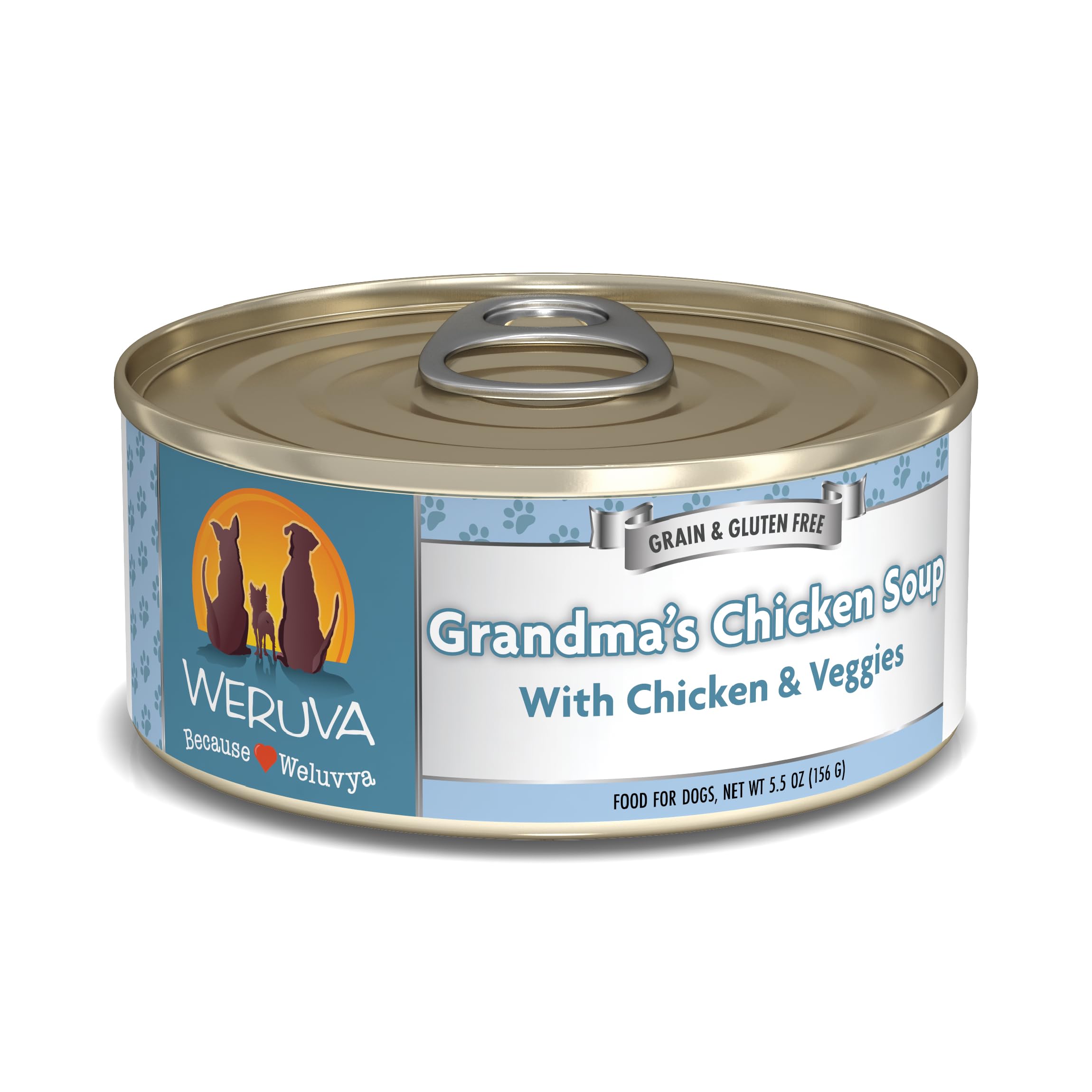 Weruva Classic Dog Food - Grandma's Chicken Soup with Chicken Breast & Vegetables, 5.5oz Cans (Pack of 24) | Grain-Free Wet Dog Food for Small & Large Breeds | Perfect for Picky Eaters & Senior Dogs