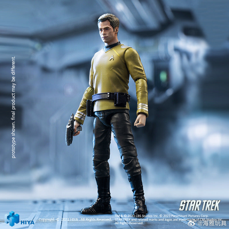 1/18 Scale HIYA 4-Inch Action Figure - Exquisite Mini Series STAR TREK 2009 Captain Kirk Collectible - Perfect for Display, Gift Giving & Sci-Fi Collections