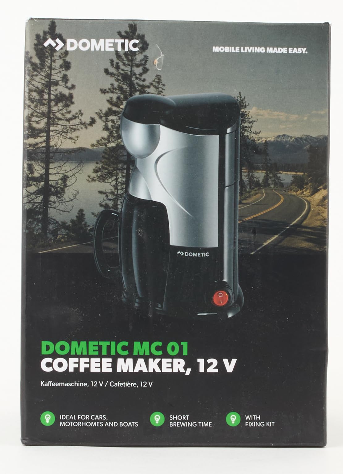DOMETIC PerfectCoffee MC 01 Single Cup Coffee Maker - 12V Portable Coffee Machine for Car, RV & Travel | Compact Design for On-the-Go Brewing