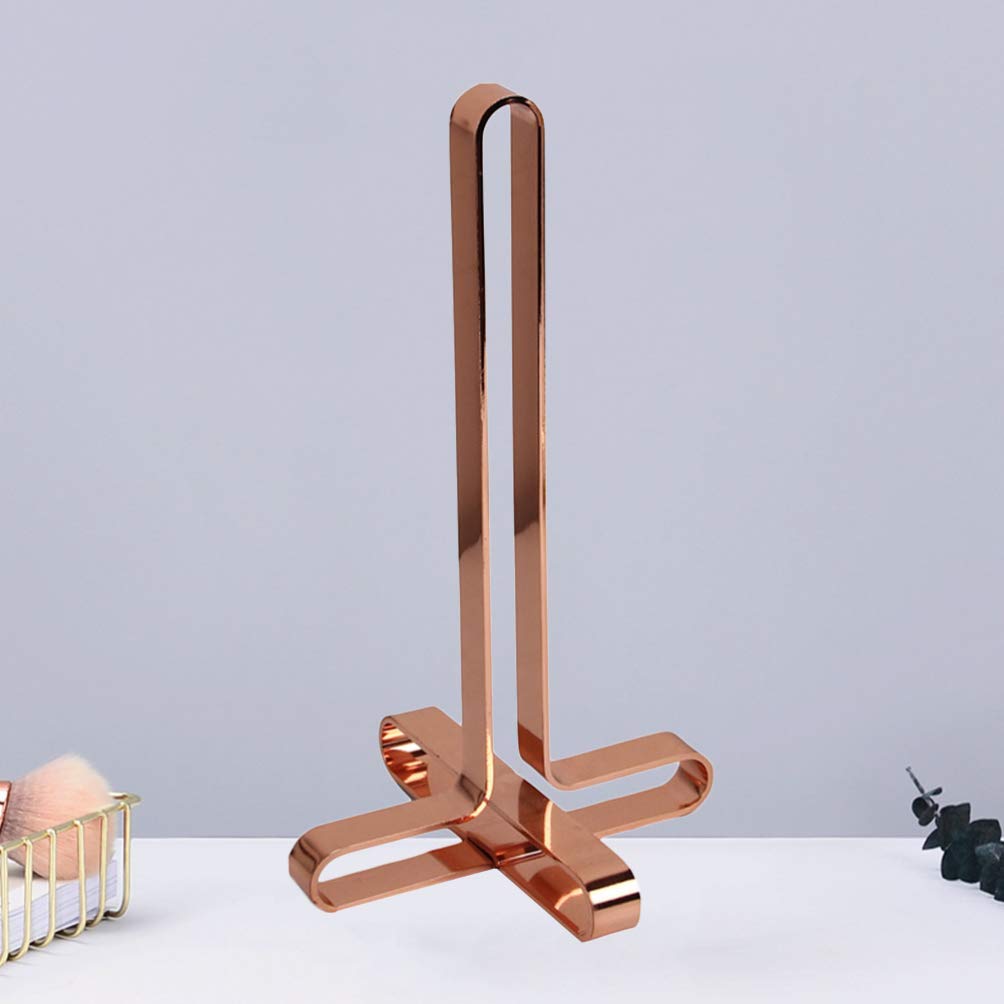 Rose Gold Paper Towel Holder & Dispenser - Sturdy Kitchen, Bathroom, Hotel Towel Stand for Home & Commercial Use | Elegant Storage Solution for Paper Towels & Toilet Paper Rolls