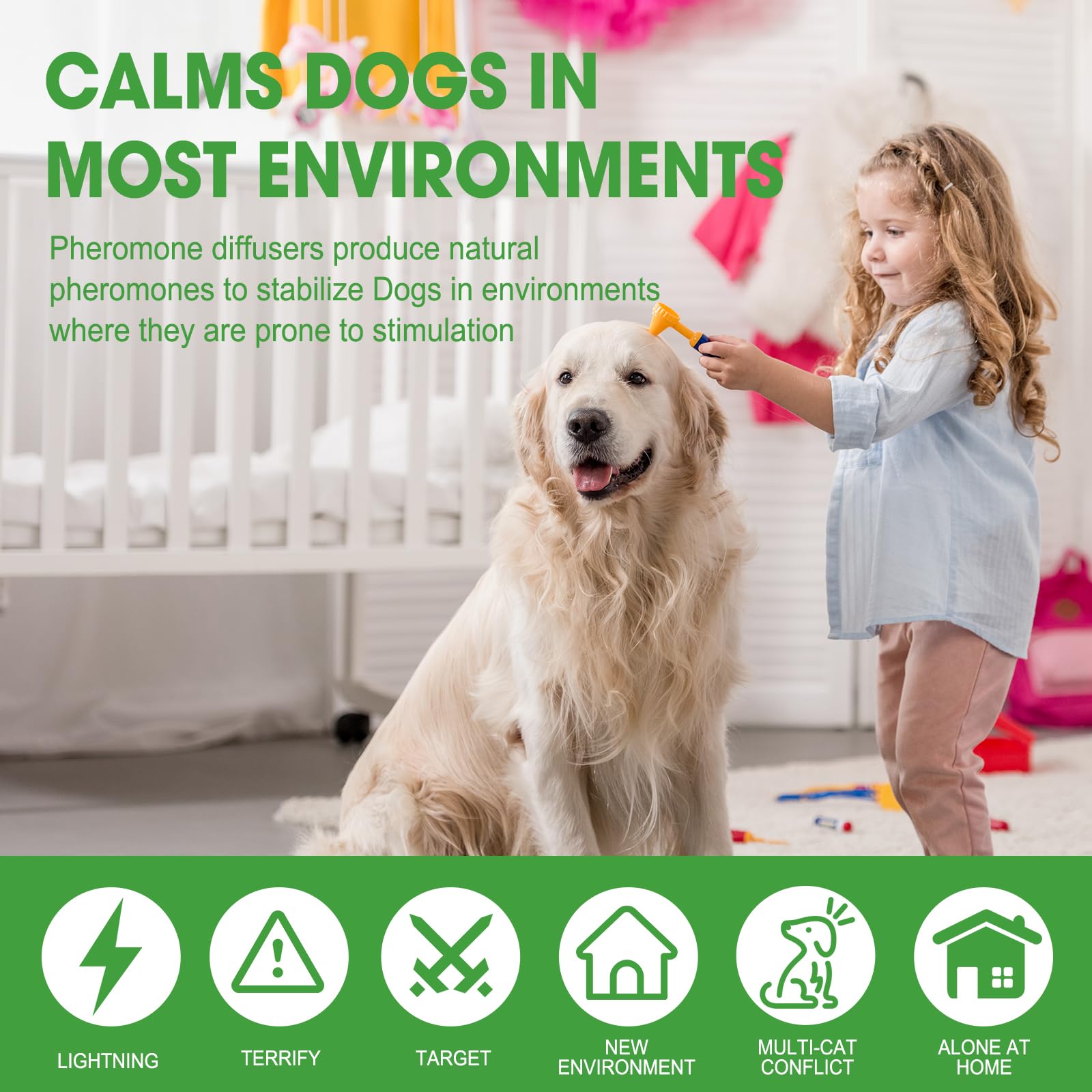 Nodfens Dog Calming Diffuser with Pheromones - 45ml Plug-in Anxiety Relief for Dogs, Lasts Up to 30 Days - Perfect for Thunderstorms, Fireworks, Separation Anxiety & Travel Stress