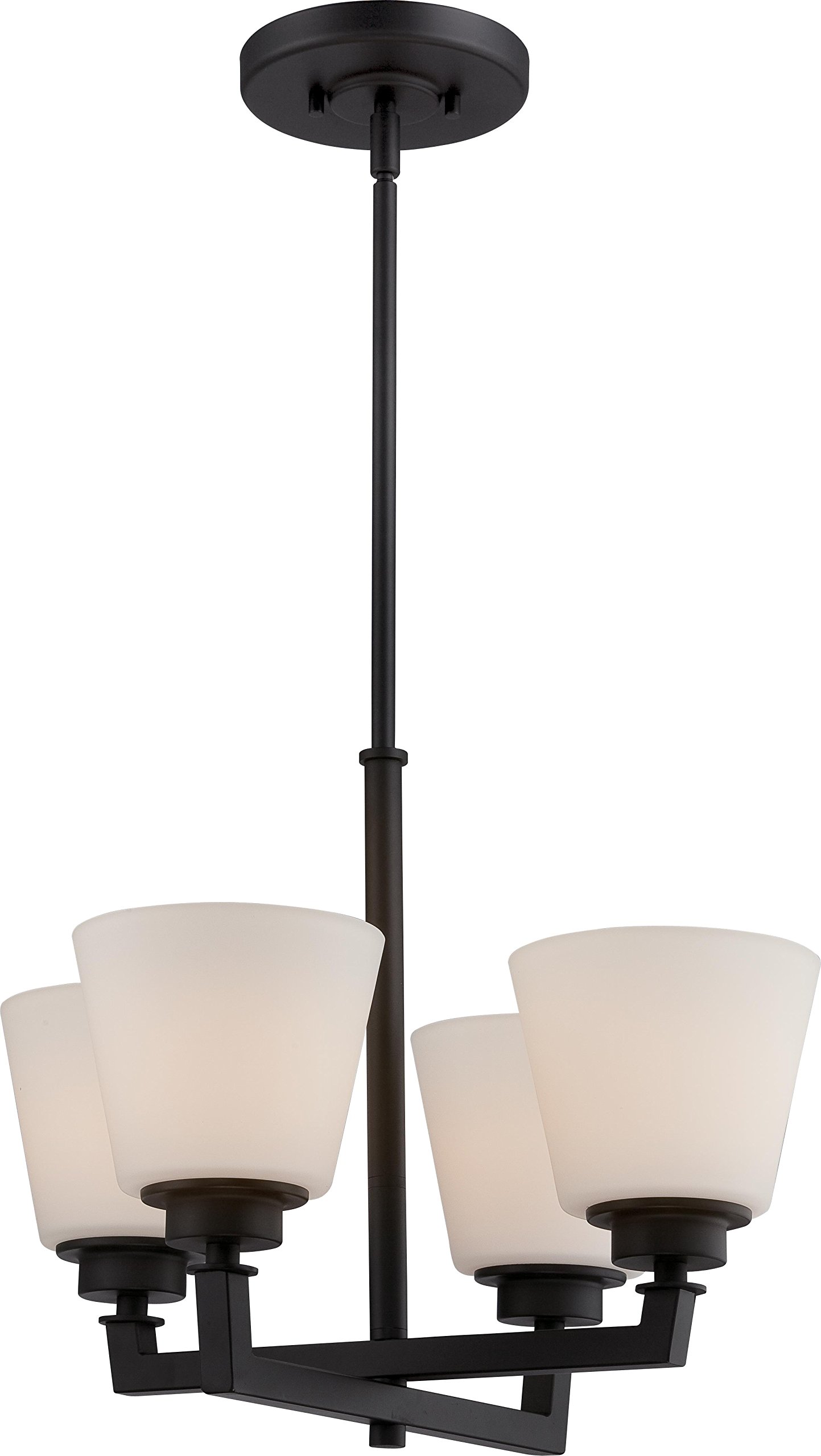 Nuvo 60/5558 Four Light Chandelier in Bronze/Dark Finish - Elegant Ceiling Lighting Fixture for Dining Room, Bedroom or Living Room Decor