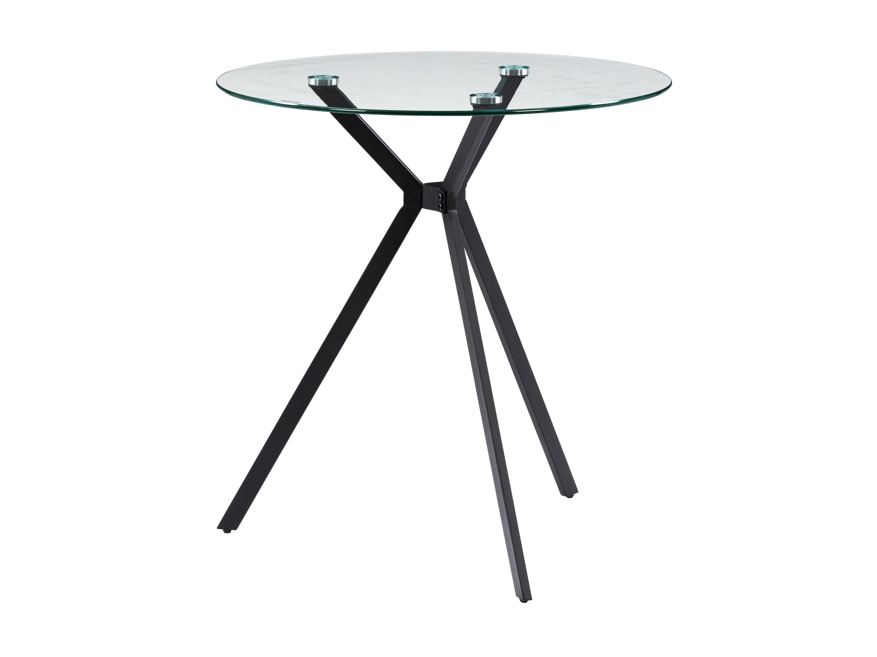 Modern Glass Bistro Table - Round Tempered Glass Dining Table for Patio, Garden, Cafe & Restaurant - Outdoor/Indoor Use for Breakfast, Coffee & Dining