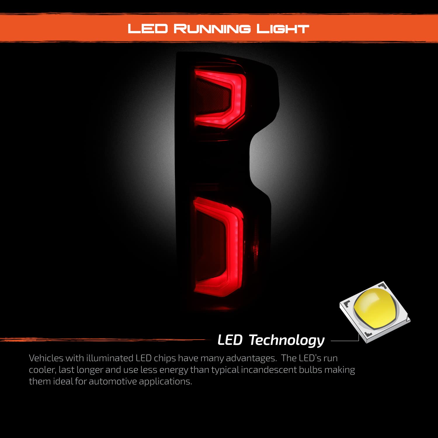 AKKON LED Black Tail Lights Brake Lamp Pair for 2019-2022 Chevy Silverado 1500 (Driver & Passenger Side) - Upgrade Replacement for Incandescent Bulbs - Enhanced Visibility & Style for Night Driving & Off-Road Adventures