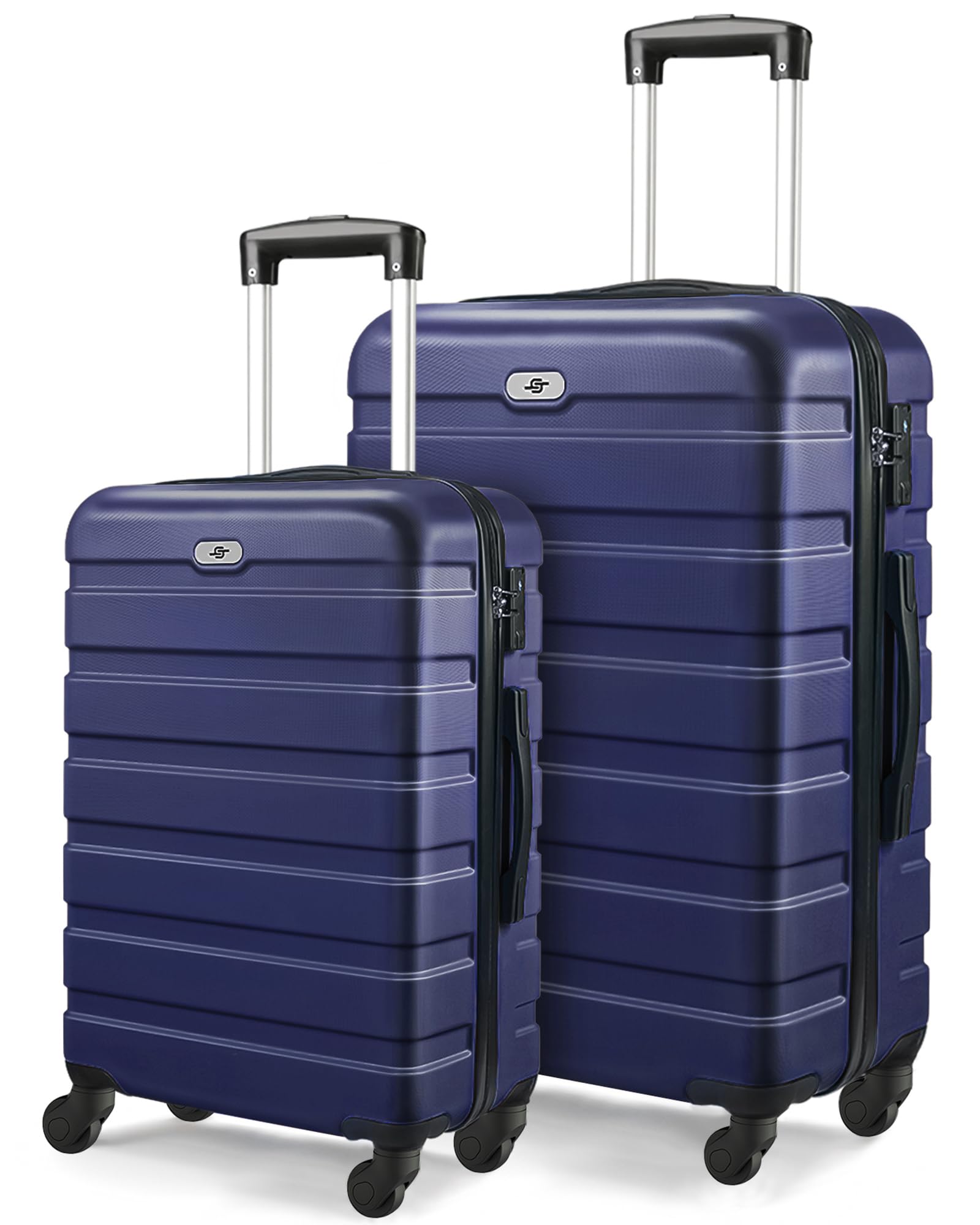Suitour 2-Piece Hard Shell Spinner Luggage Set - 20 & 24 Inch TSA-Approved Carry-On Suitcases with 360° Wheels for Travel, Business Trips & Vacations
