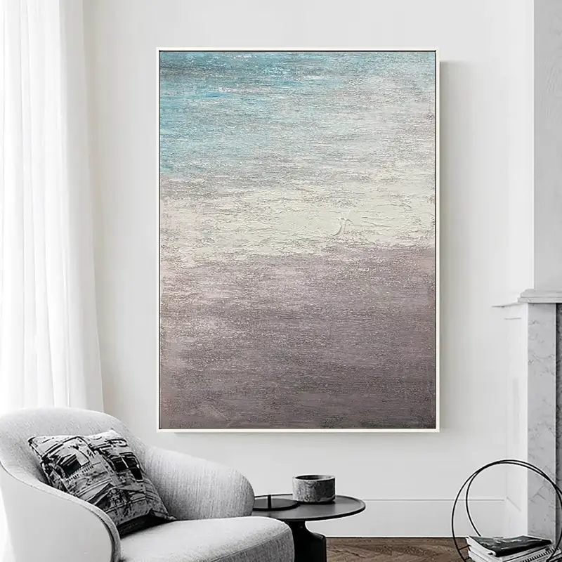 Ocean and Sky Painting #OS 007 - Handmade Canvas Wall Art for Home & Office Decor - Perfect for Living Room, Bedroom or Gift