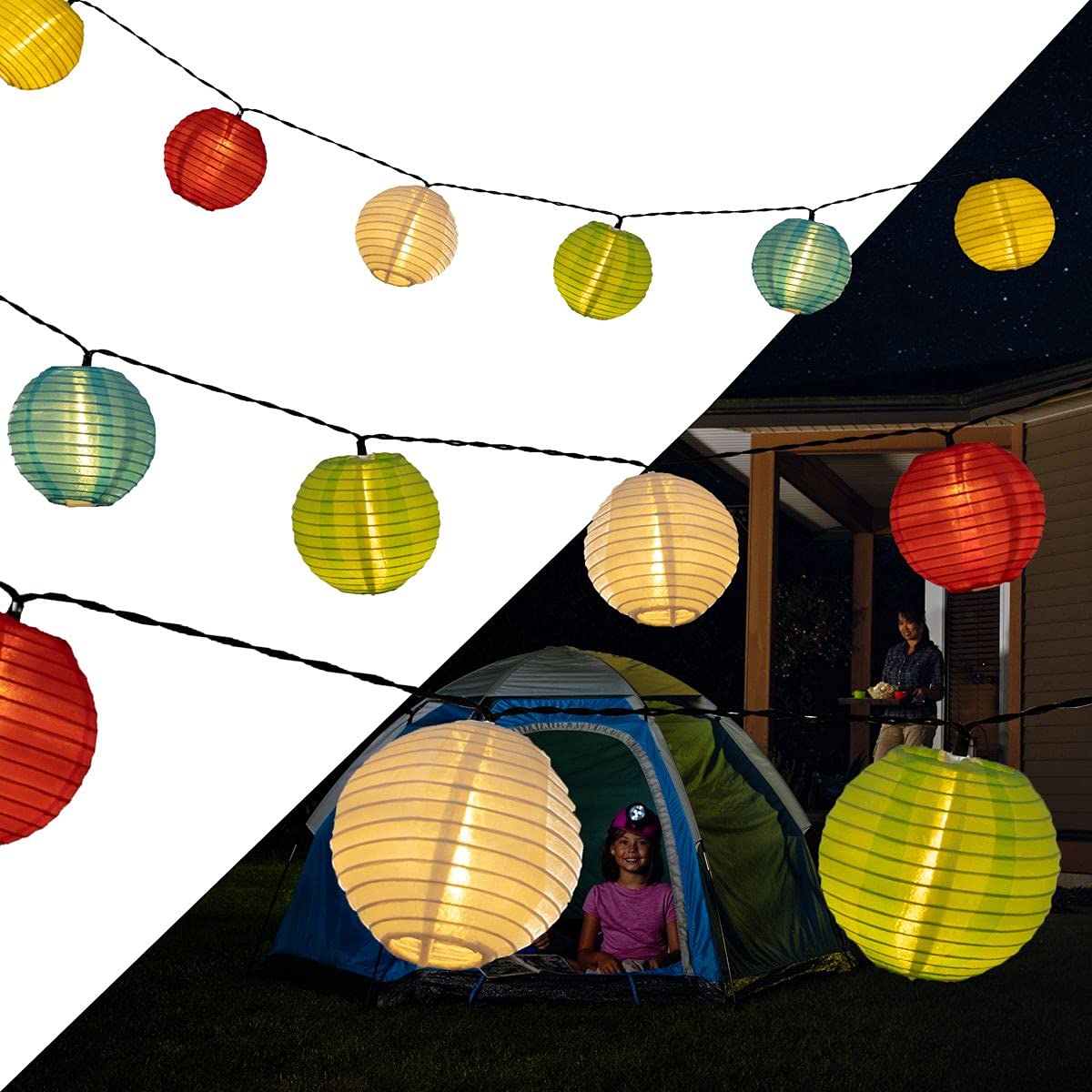 Crosslight Solar Powered LED Lantern - 10 Pack Waterproof Outdoor String Lights for Garden, Patio, Party & Camping Decor | Energy Efficient Solar Lighting