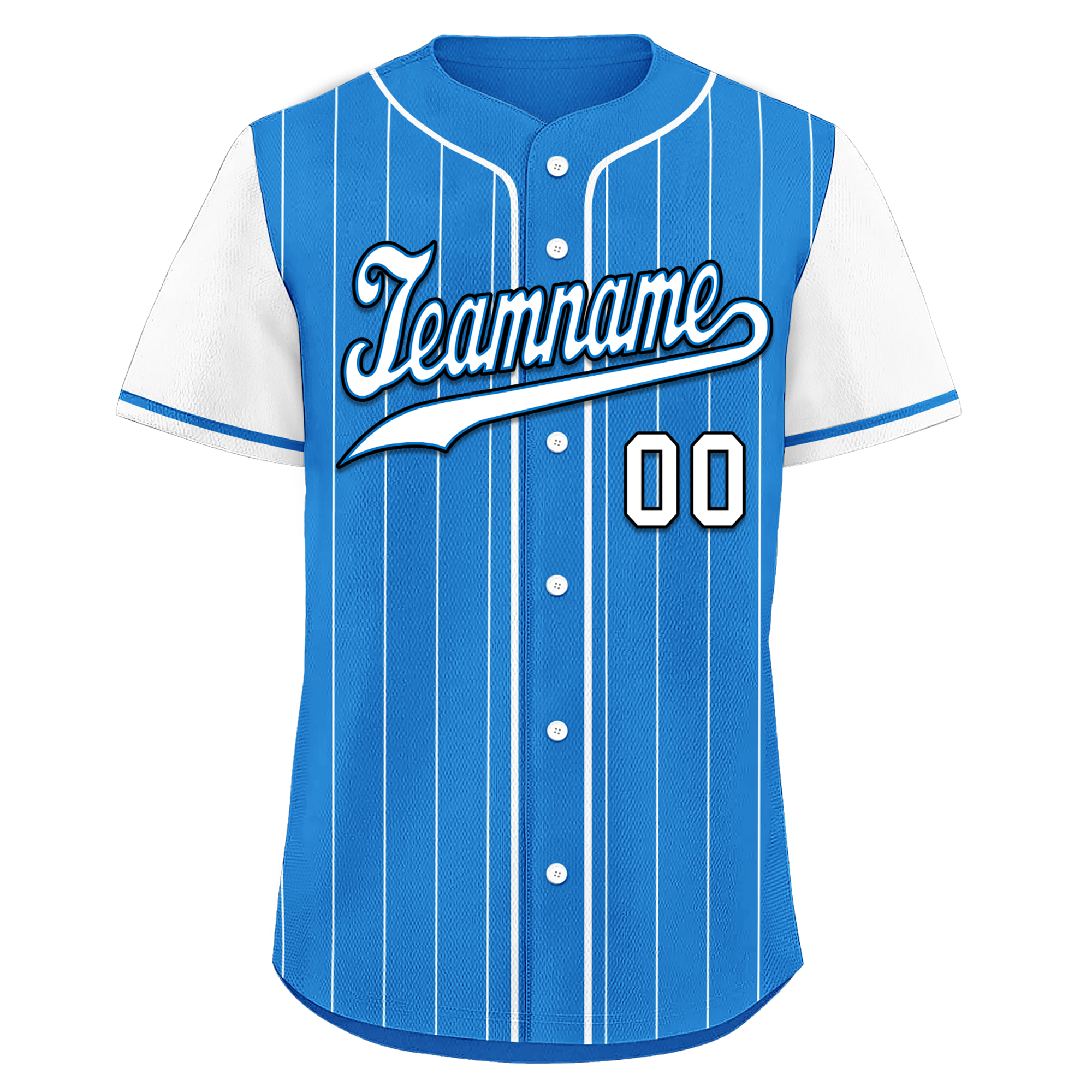 Custom Blue & White Stripe Personalized Baseball Jersey - Authentic Fashion Sports Apparel BSBJ01 D017214 for Team Uniforms, Fan Gear & Casual Wear