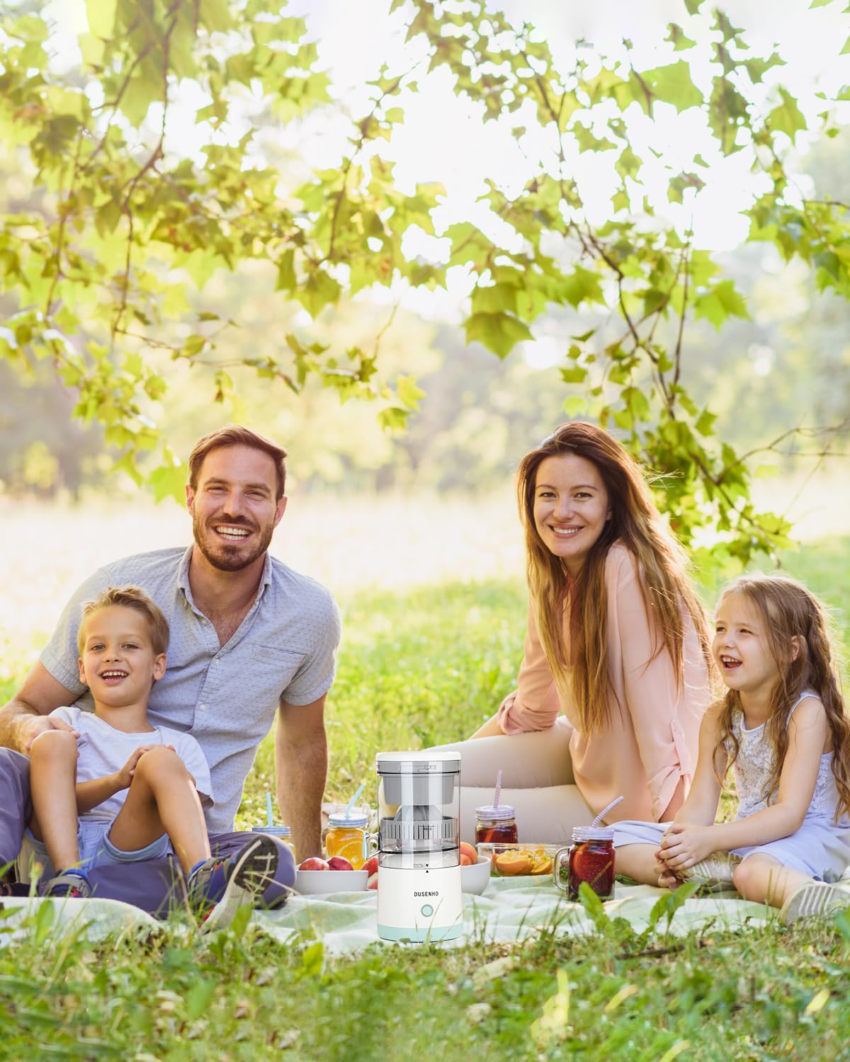 Rechargeable Citrus Juicer - Portable USB Electric Juicer with Cleaning Brush for Orange, Lemon, Grapefruit - Perfect for Kitchen, Camping & Travel