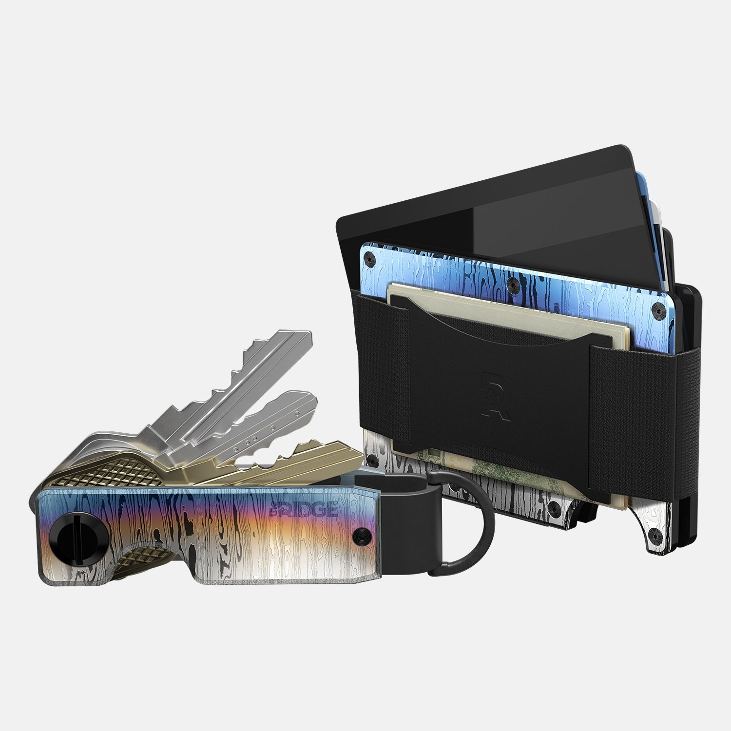Premium Burnt Damascus Daily Driver Kit - High-Quality EDC Essentials for Everyday Carry & Outdoor Adventures