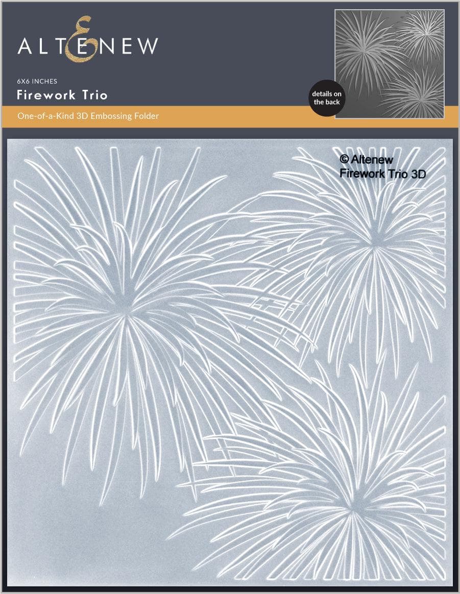 3D Embossing Folder - Firework Trio for DIY Scrapbooking, Card Making & Paper Crafts - Perfect for Birthday, Wedding & Holiday Greeting Cards