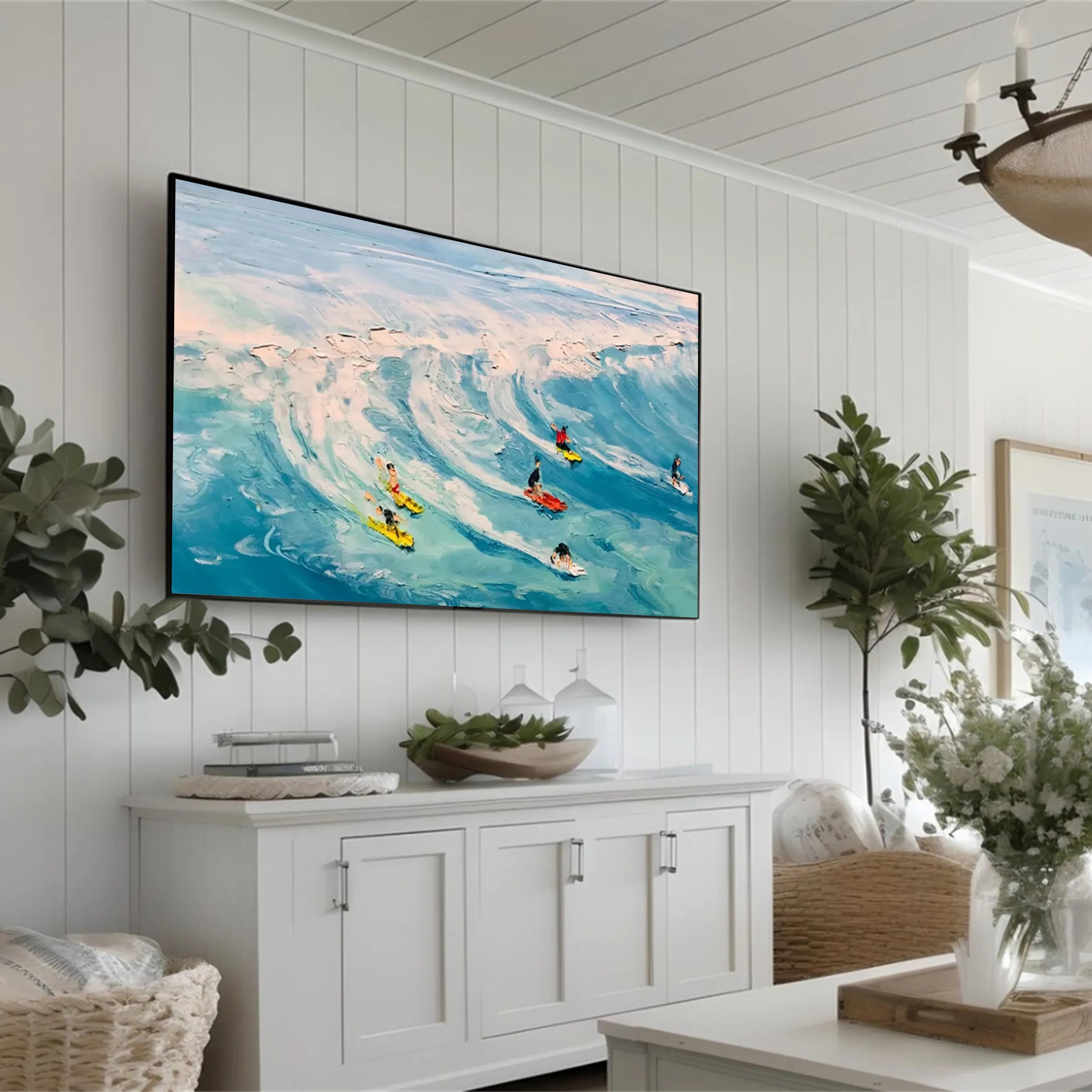 Ocean and Sky Painting #OS133 - Stunning Seascape Wall Art for Home & Office Decor - Perfect for Living Rooms, Bedrooms, and Coastal Themed Spaces