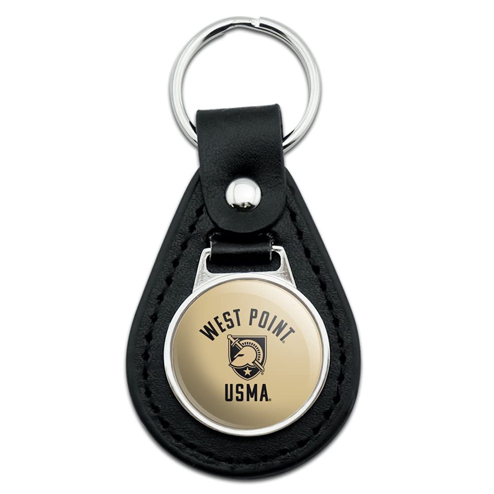 Black Leather US Military Academy Black Knights Keychain - Premium Military Gift for Graduates, Cadets & Fans | Durable & Stylish Key Ring for Keys, Backpacks & Gifts