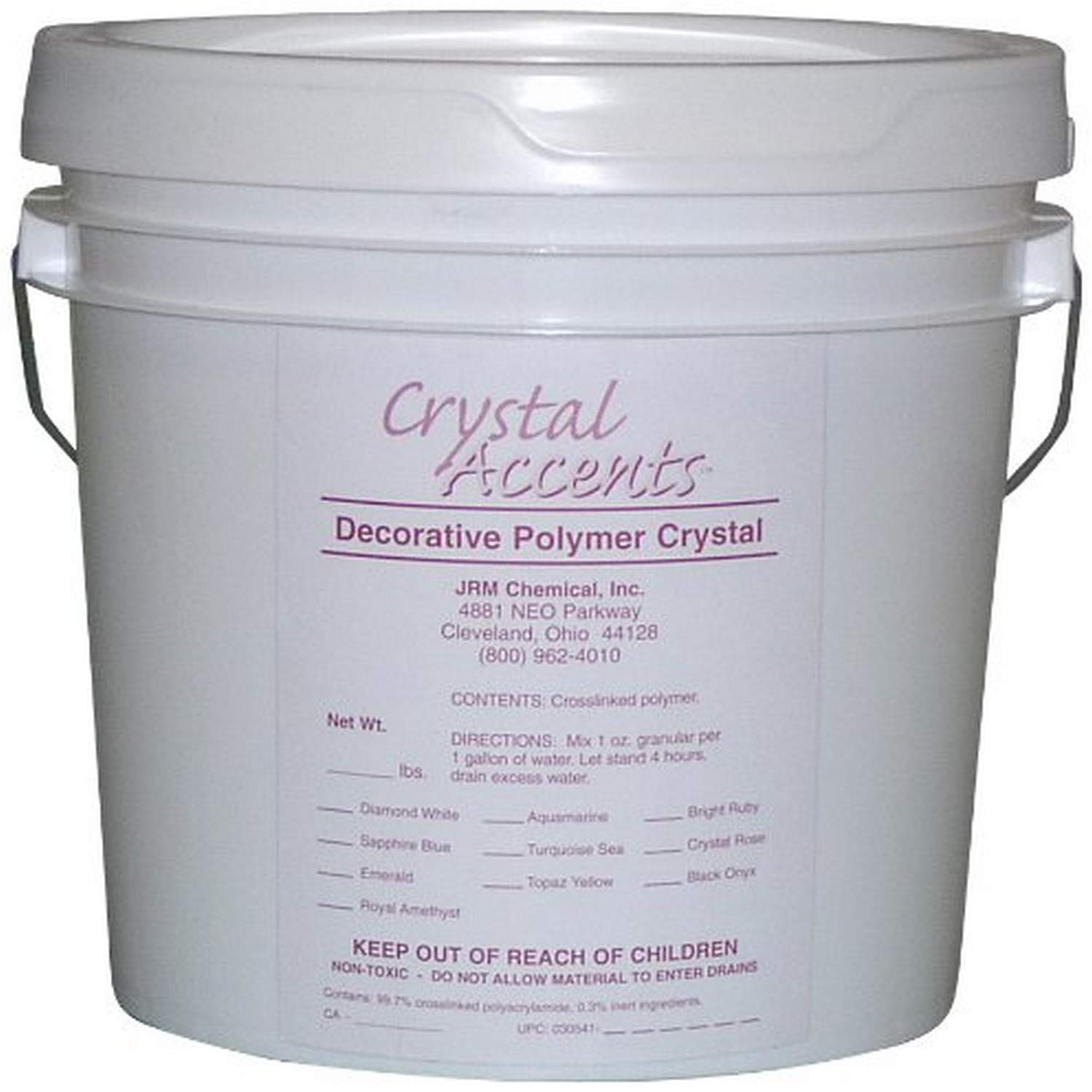 CA-05C Crystal Rose 5-Pound Pail - Premium Decorative Crystals for Home Decor, Wedding Centerpieces & DIY Crafts